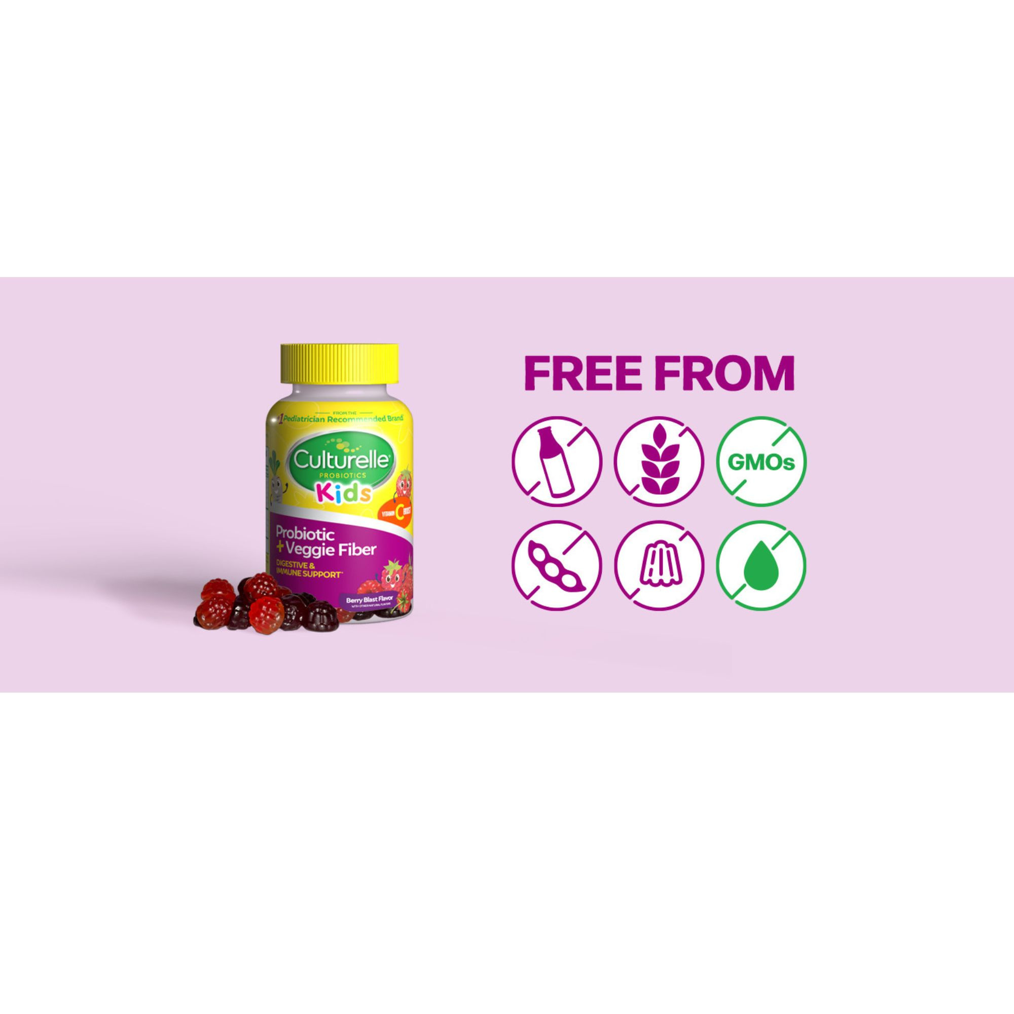 Culturelle Kids Probiotic + Veggie Fiber Gummies
