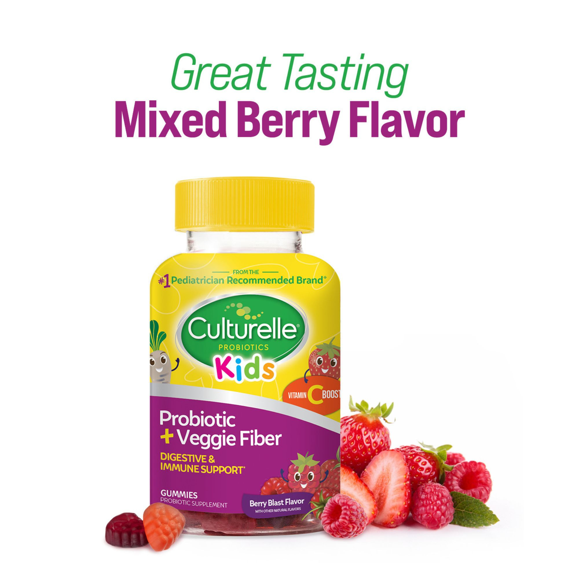 Culturelle Kids Probiotic + Veggie Fiber Gummies