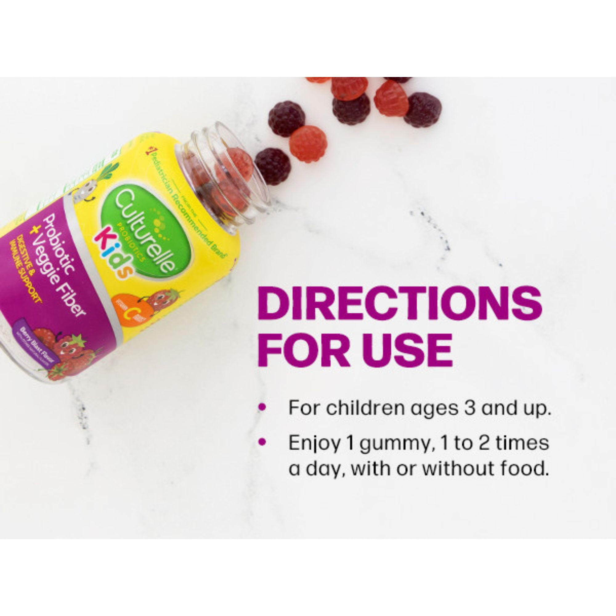 Culturelle Kids Probiotic + Veggie Fiber Gummies