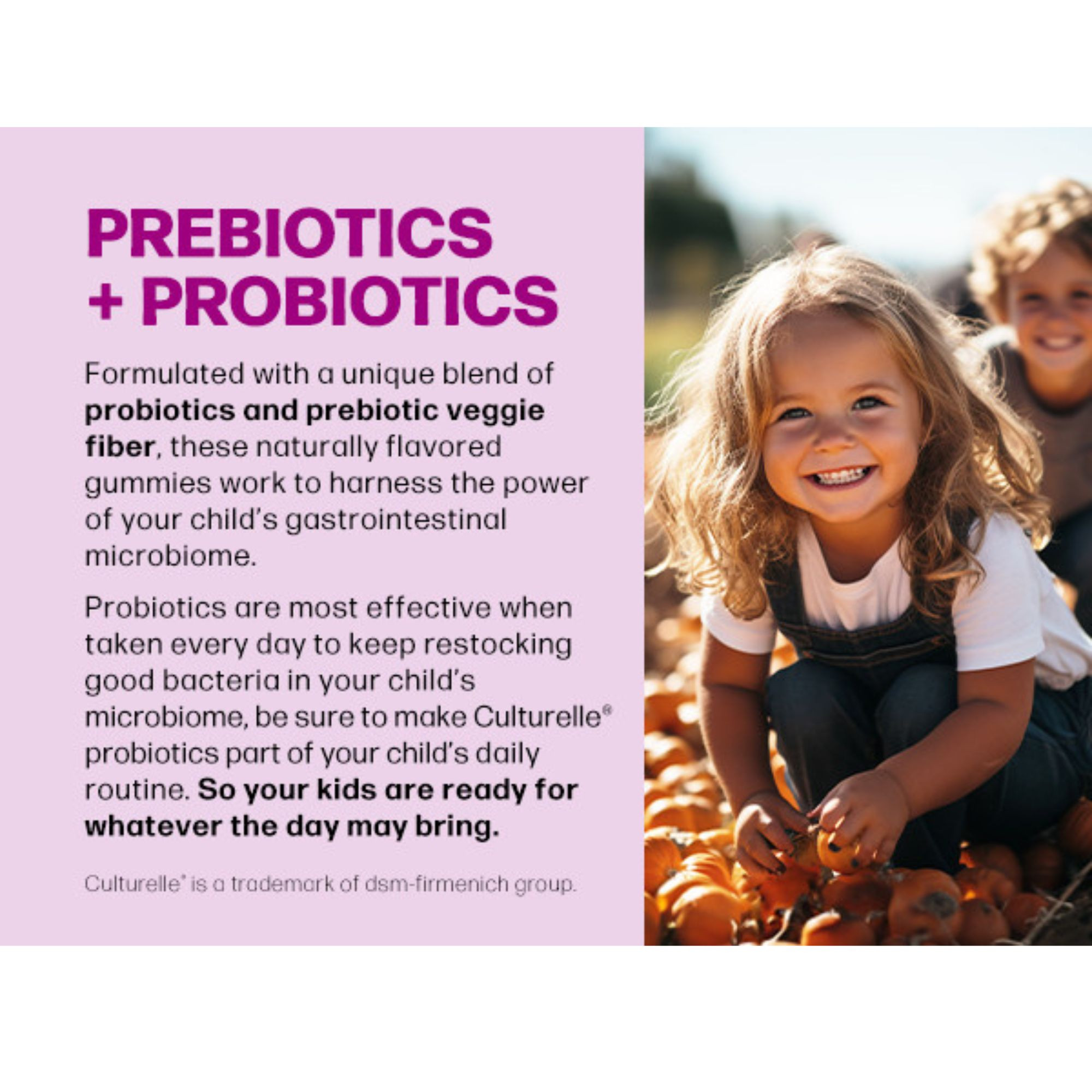 Culturelle Kids Probiotic + Veggie Fiber Gummies