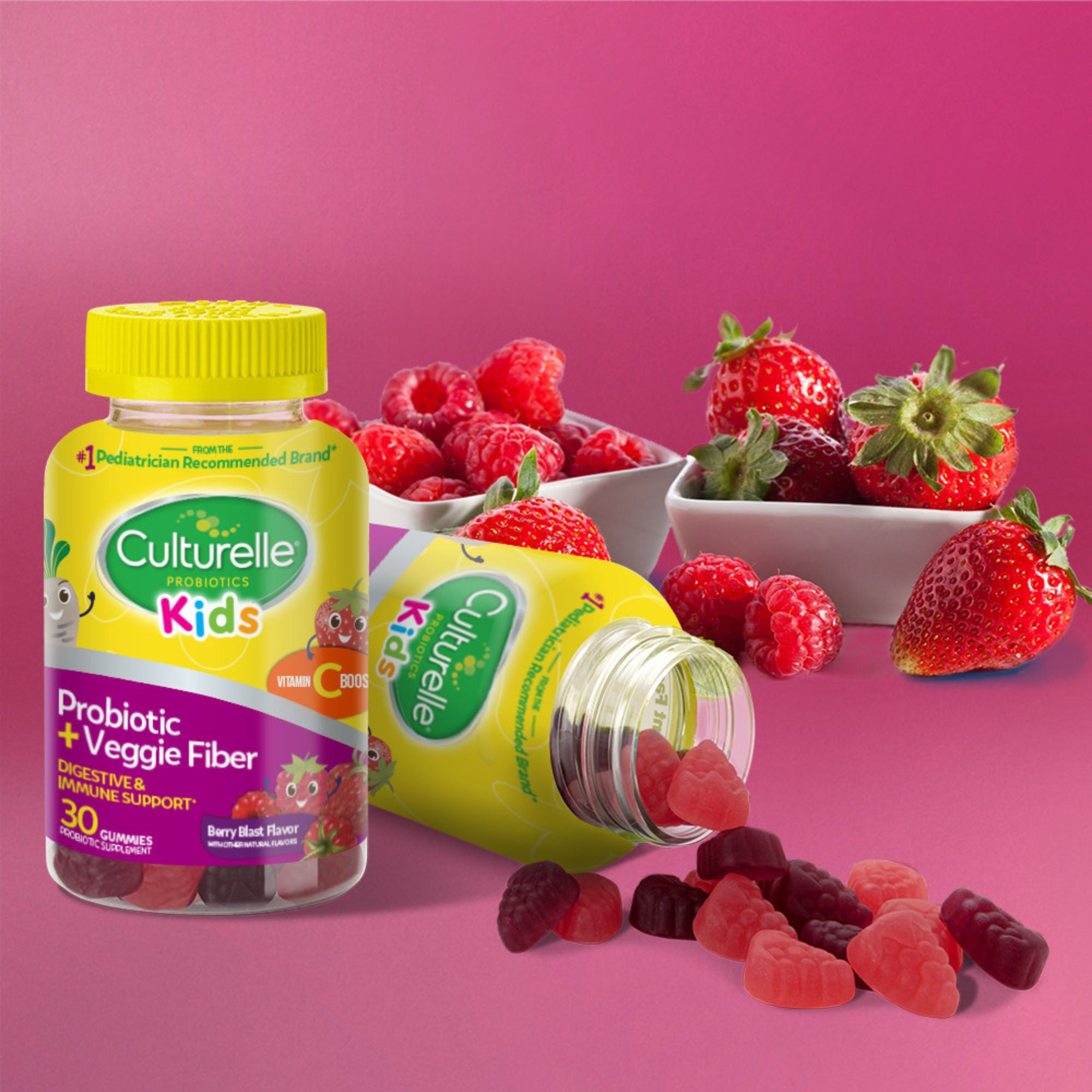 Culturelle Kids Probiotic + Veggie Fiber Gummies