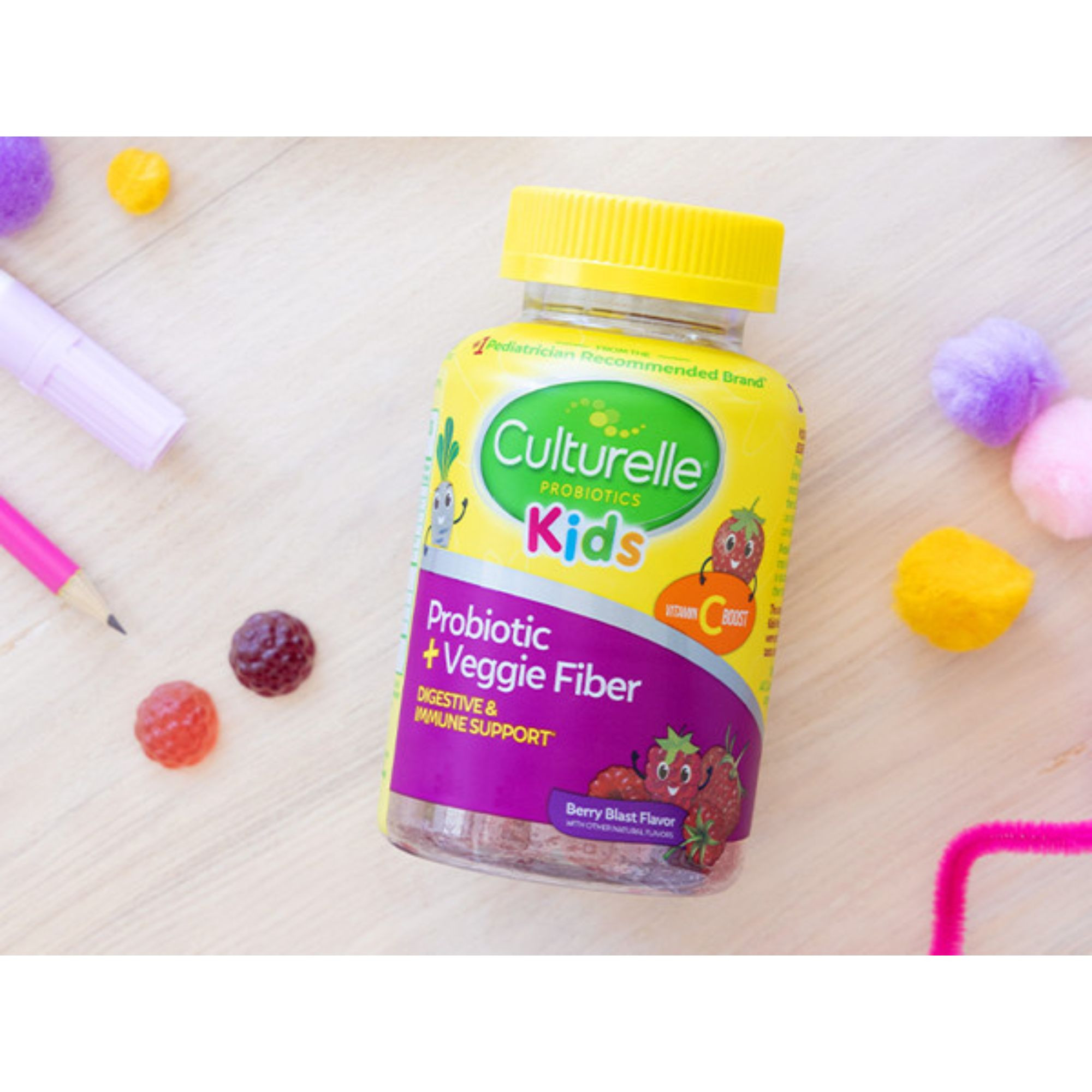 Culturelle Kids Probiotic + Veggie Fiber Gummies