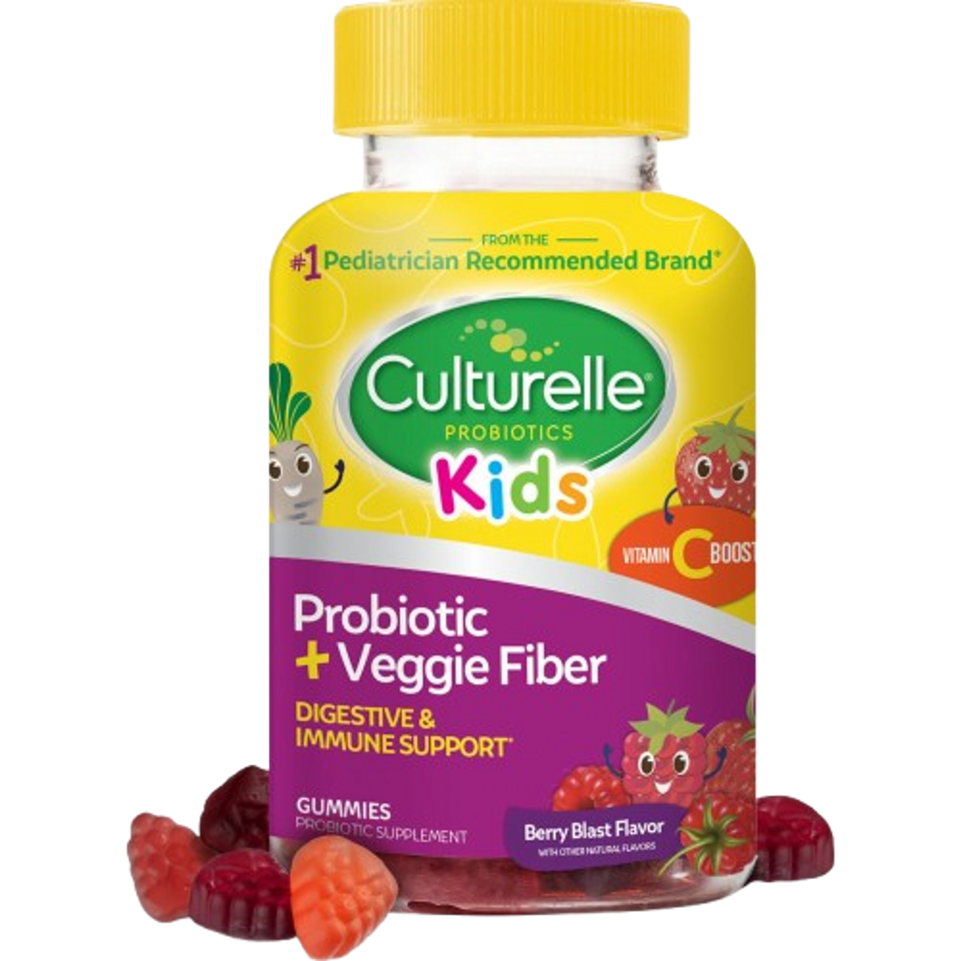 Culturelle Kids Probiotic + Veggie Fiber Gummies
