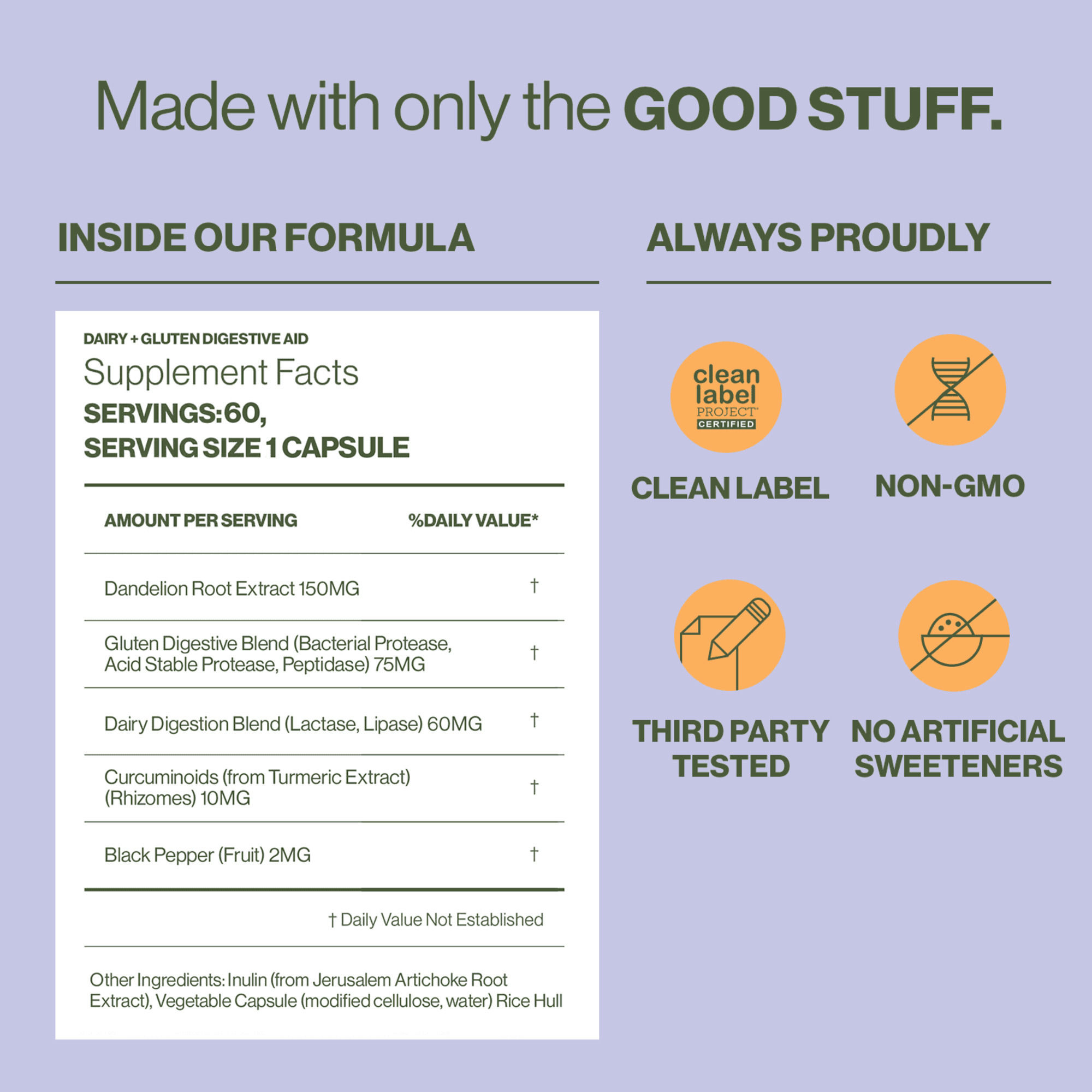 Hilma Dairy + Gluten Digestive Enzymes Herbal Supplement