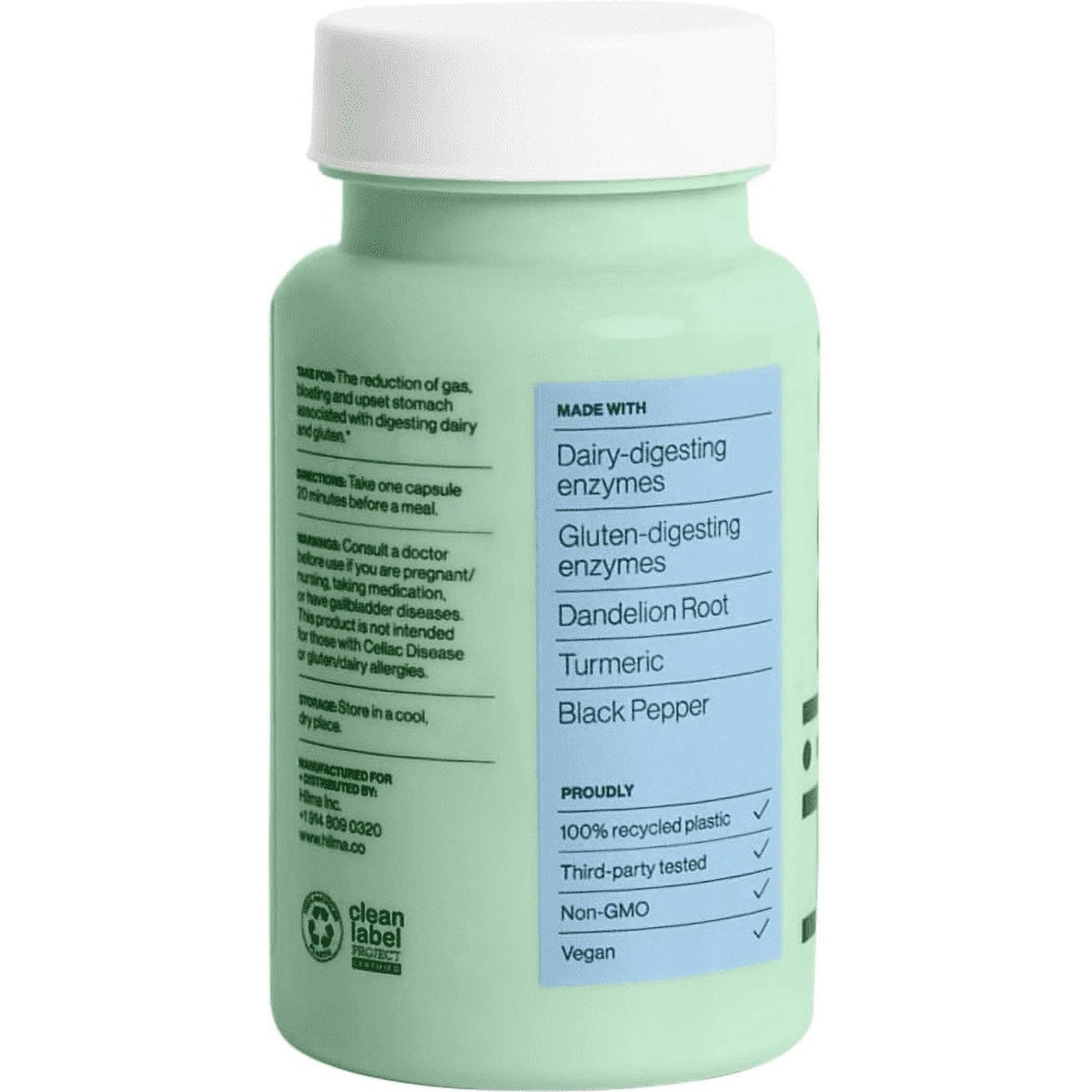 Hilma Dairy + Gluten Digestive Enzymes Herbal Supplement