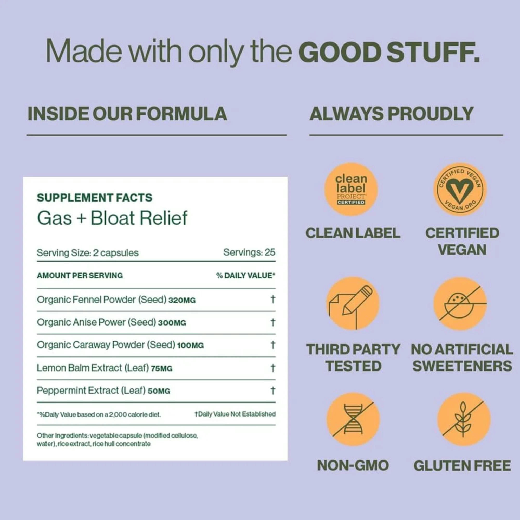 Hilma Gas + Bloat Relief Herbal Supplement