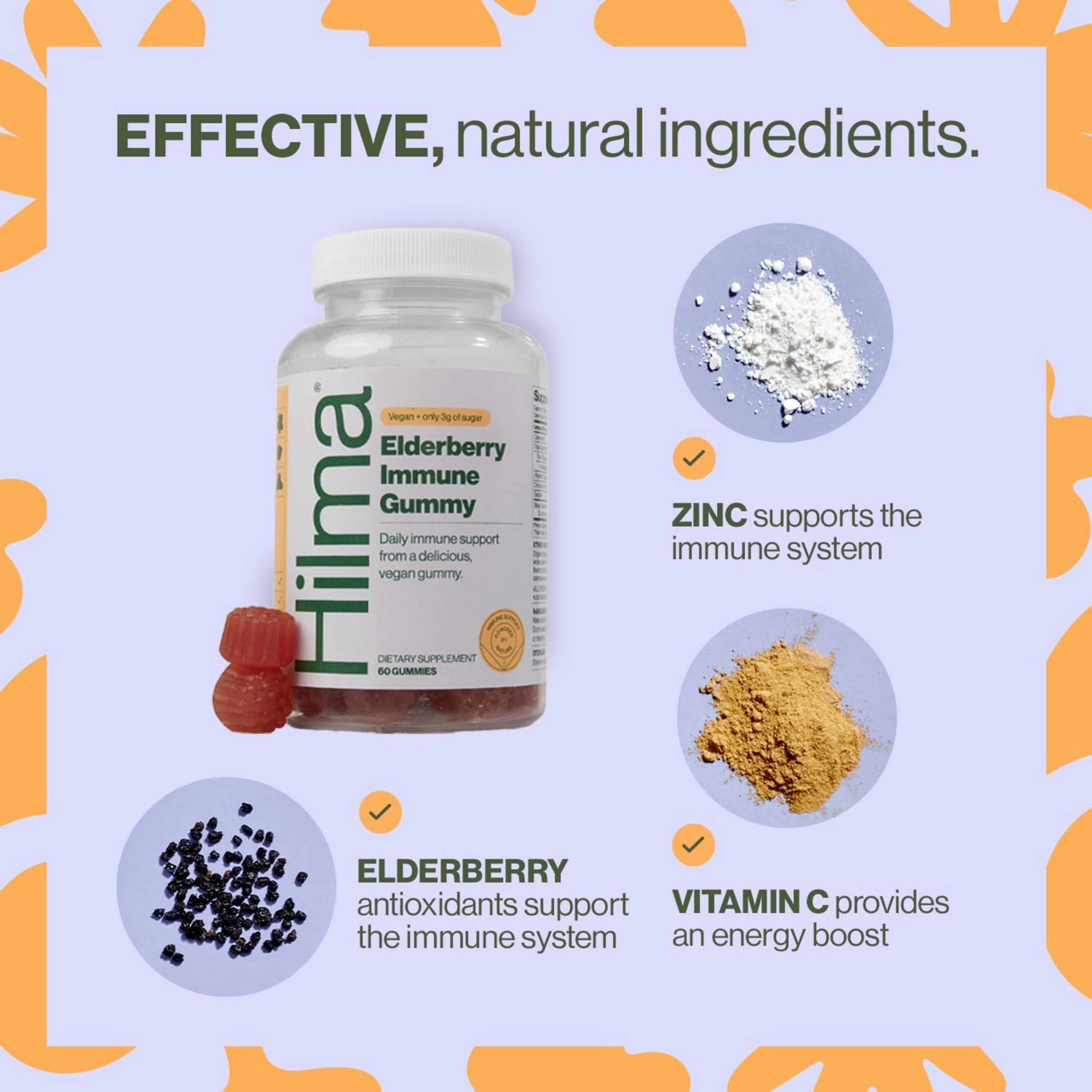 Hilma Elderberry Immune Gummy Herbal Supplement
