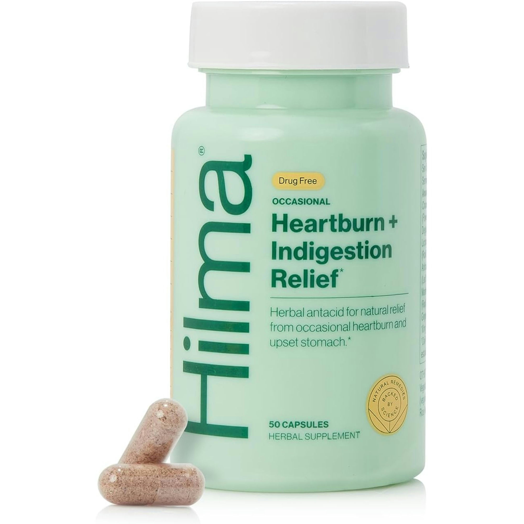 Hilma Heartburn + Indigestion Relief Herbal Supplement
