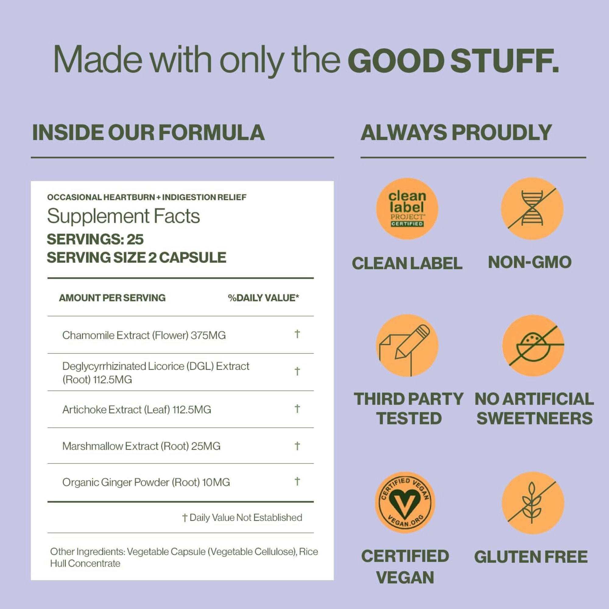 Hilma Heartburn + Indigestion Relief Herbal Supplement