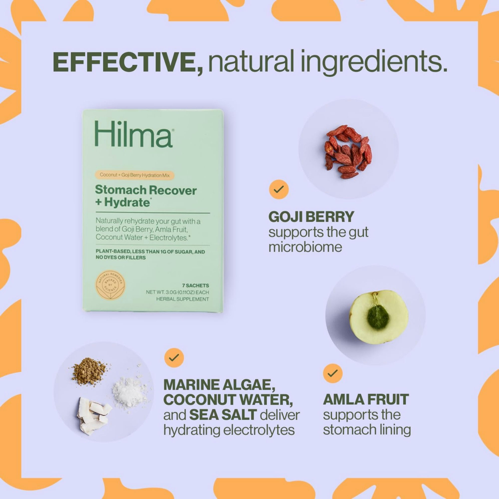 Hilma Stomach Recover + Hydrate Herbal Supplement