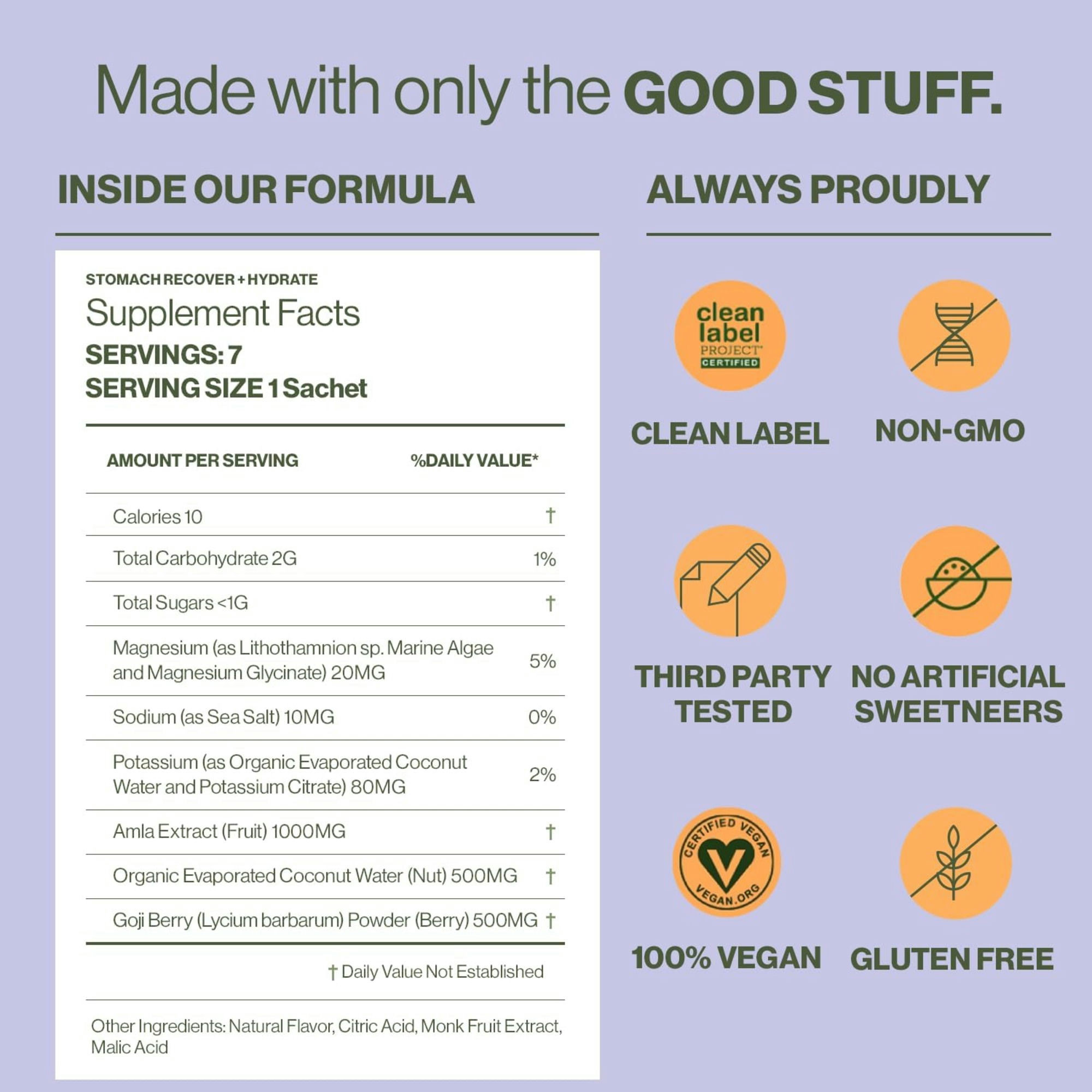 Hilma Stomach Recover + Hydrate Herbal Supplement