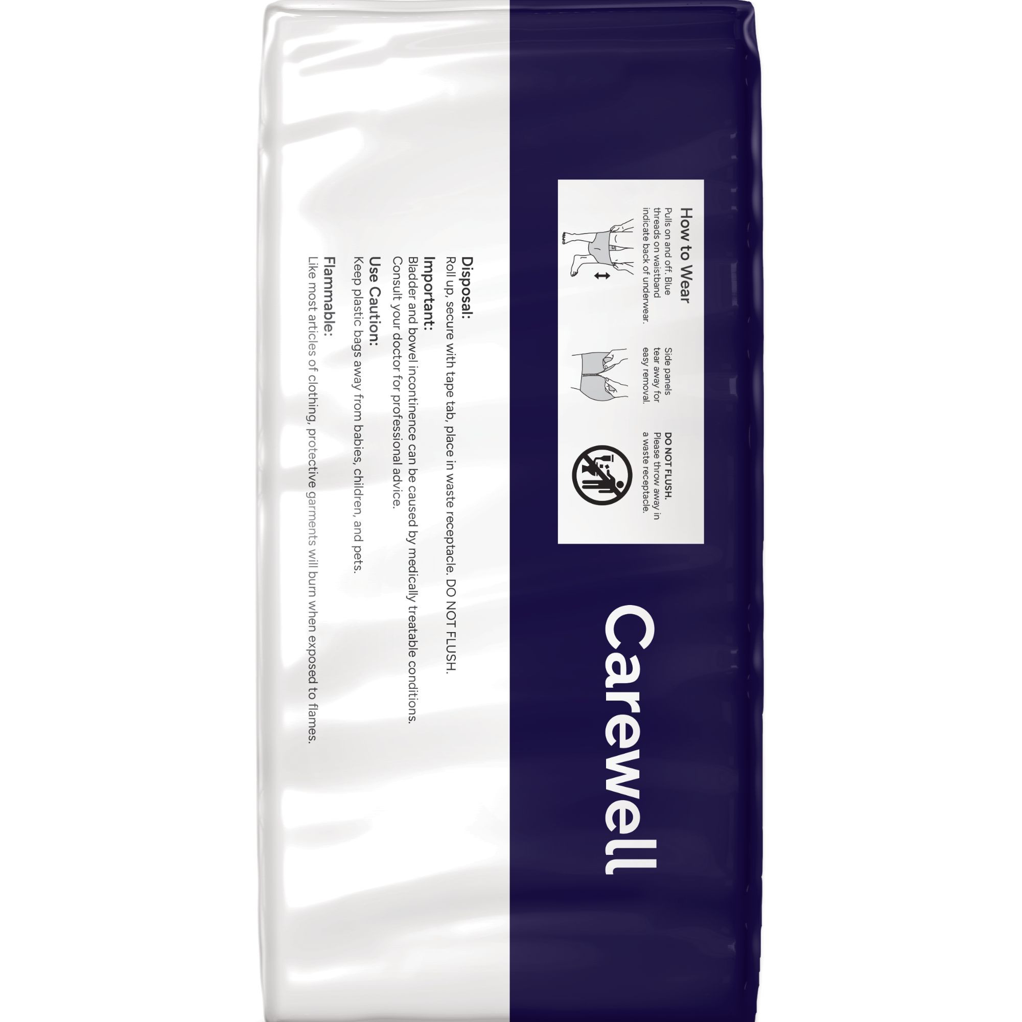 Carewell Premium Overnight Incontinence Pull-Up Underwear, Full Coverage Fit