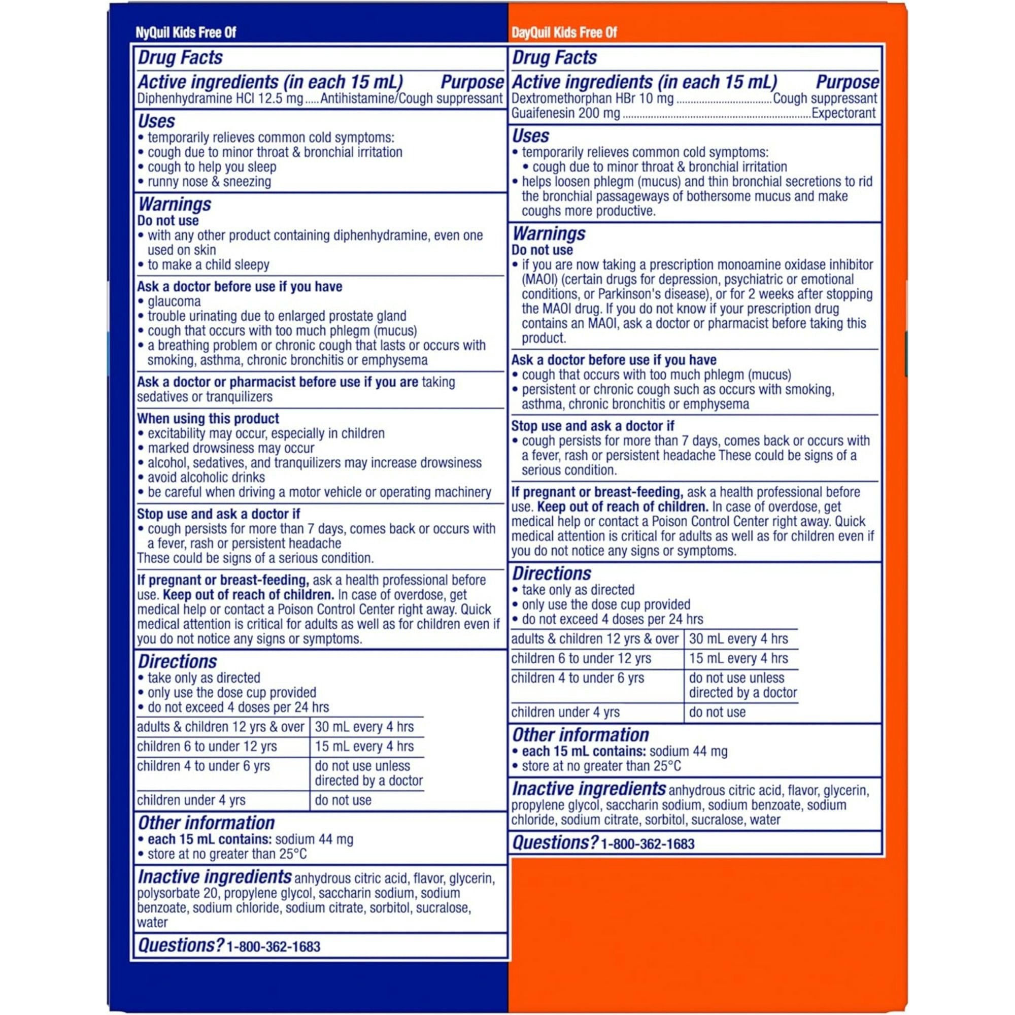 Vicks Kids DayQuil & NyQuil Cold and Cough Relief, Dye & Sugar Free