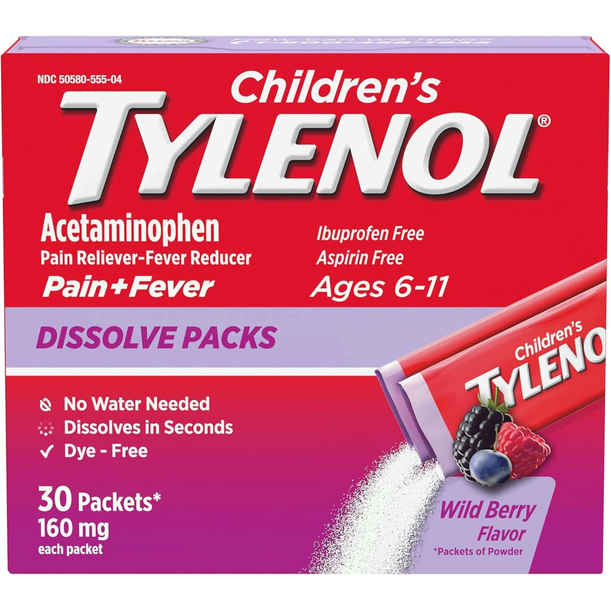 Tylenol Children's Pain Reliever & Fever Reducer Dissolve Packs