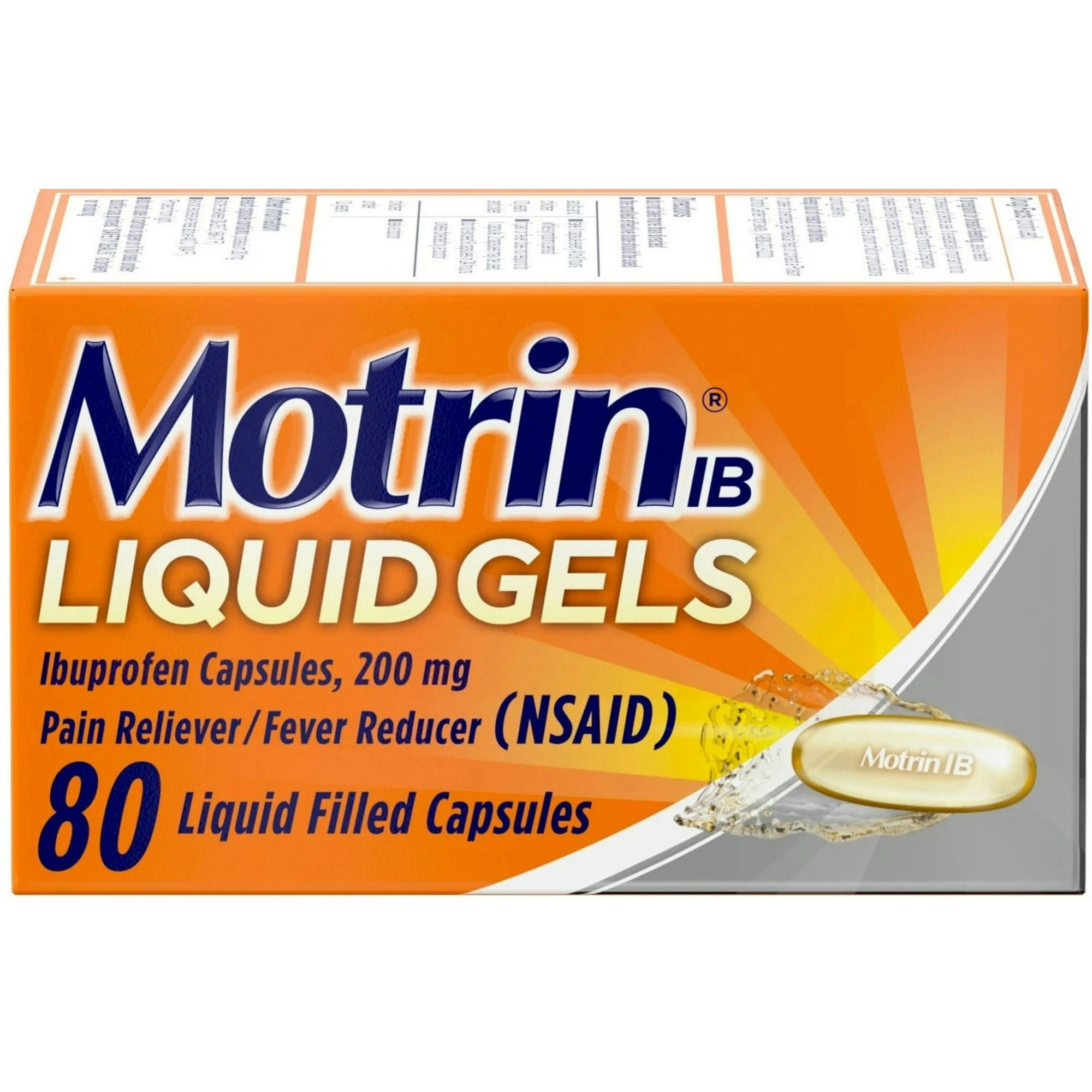 Motrin IB Migraine Liquid Filled Capsules, 200 mg