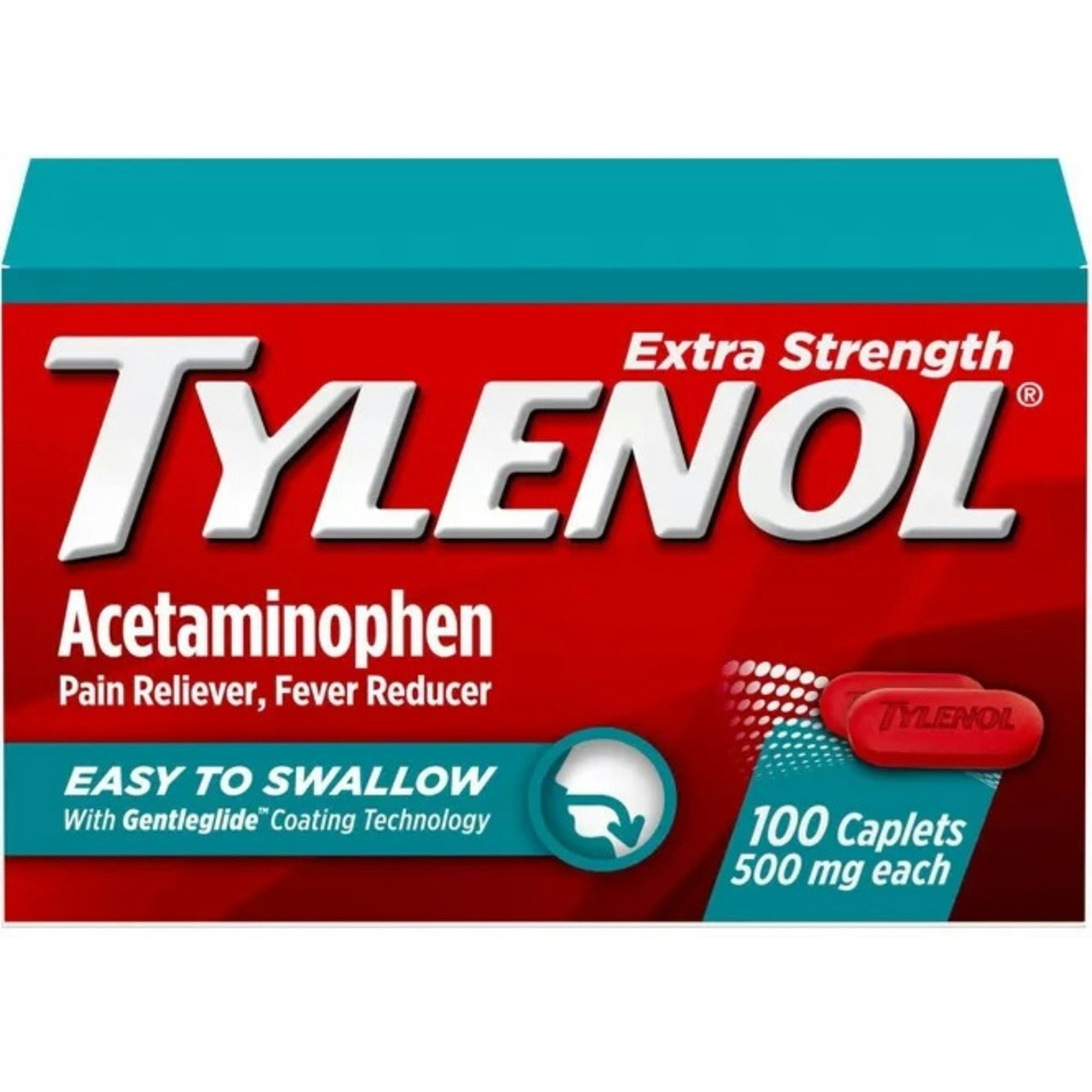 Tylenol Extra Strength Easy To Swallow Caplets with Gentleglide, 500 mg