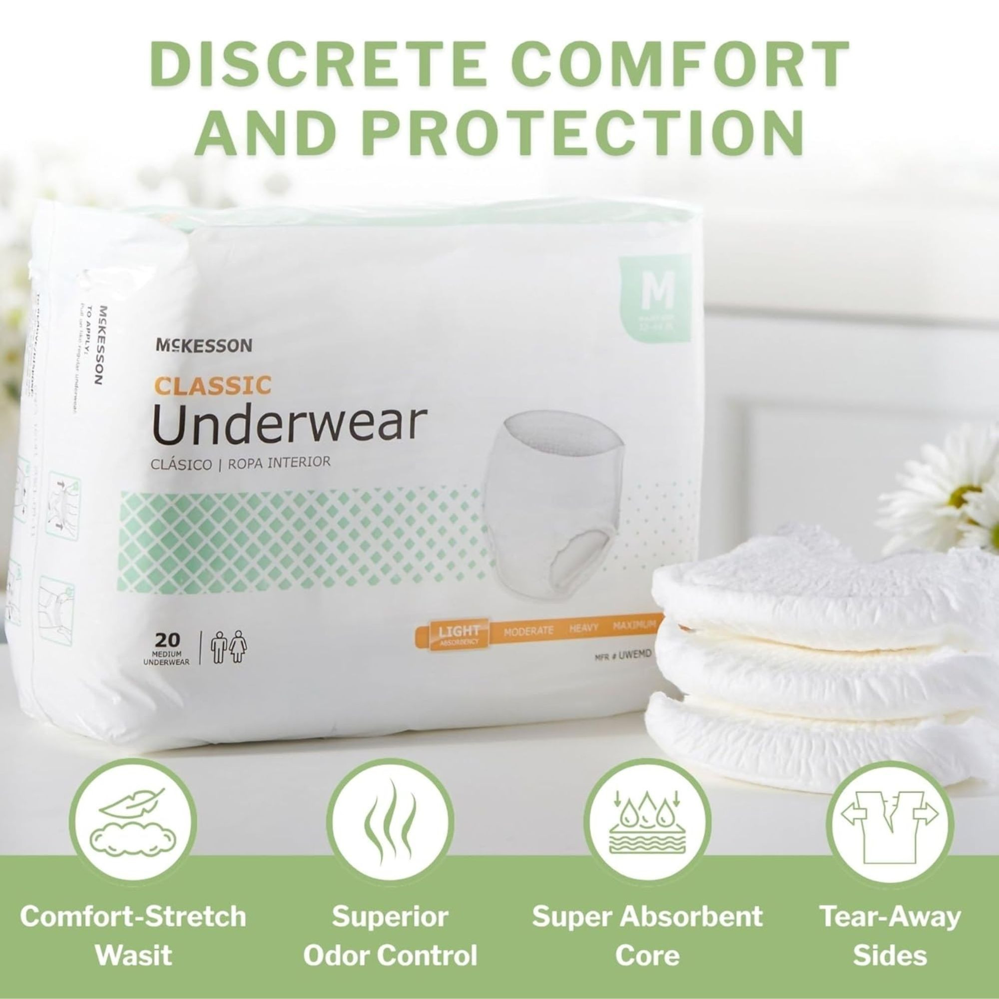 McKesson Classic Underwear, Light Absorbency
