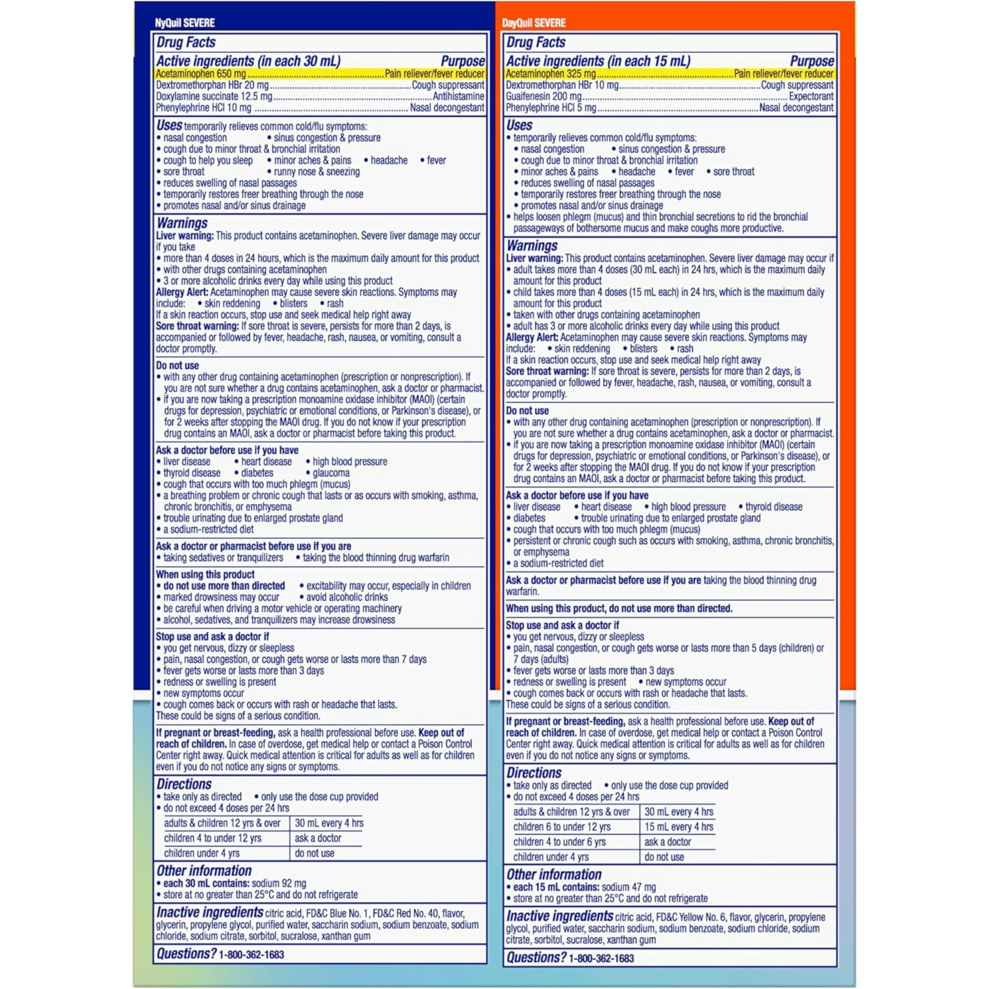 DayQuil & NyQuil Severe Maximum Strength Cold & Flu Relief Liquid