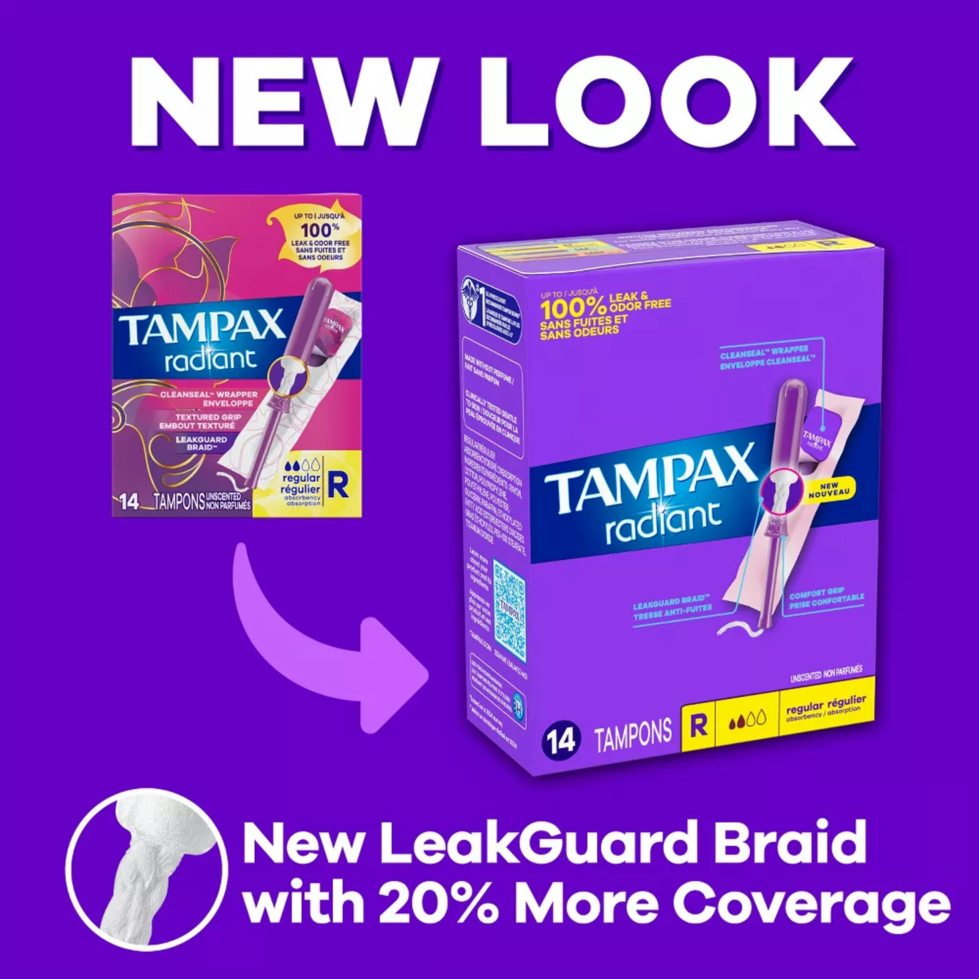 Tampax Radiant Tampons, Super Plus Absorbency