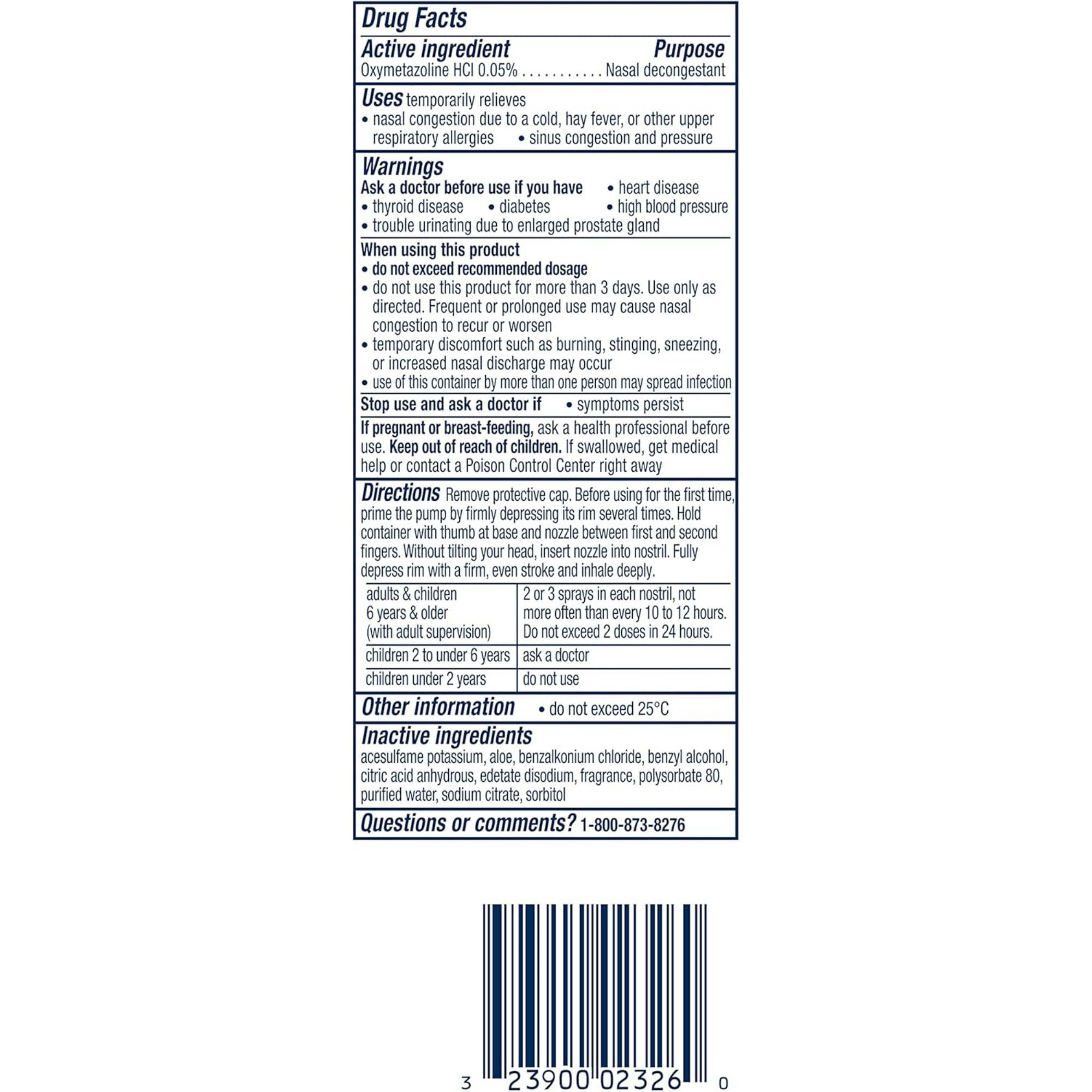 Vicks Sinex Severe Moisturizing Ultra Fine Mist Nasal Spray