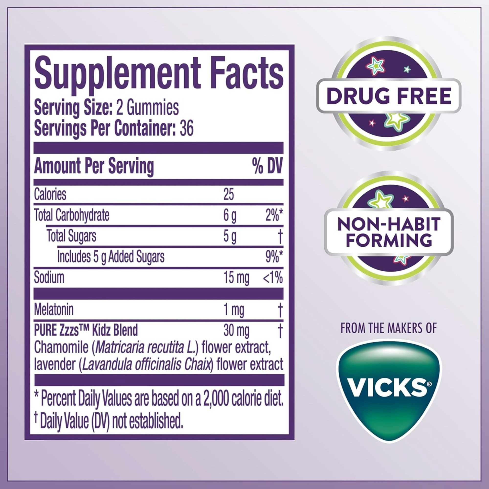 Vicks PURE Zzzs Kidz Melatonin Gummies