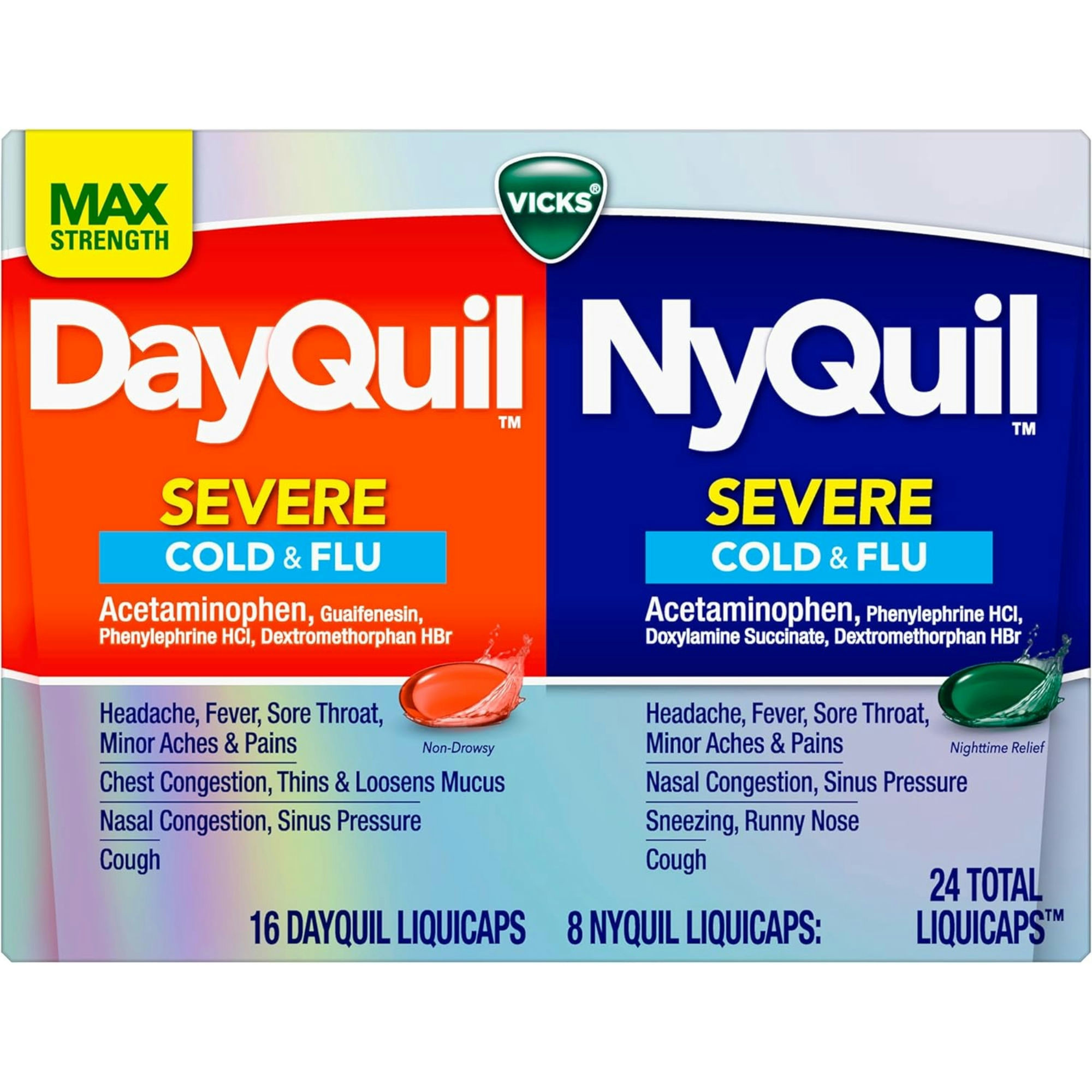 DayQuil & NyQuil Severe Maximum Strength Cold & Flu Relief LiquiCaps