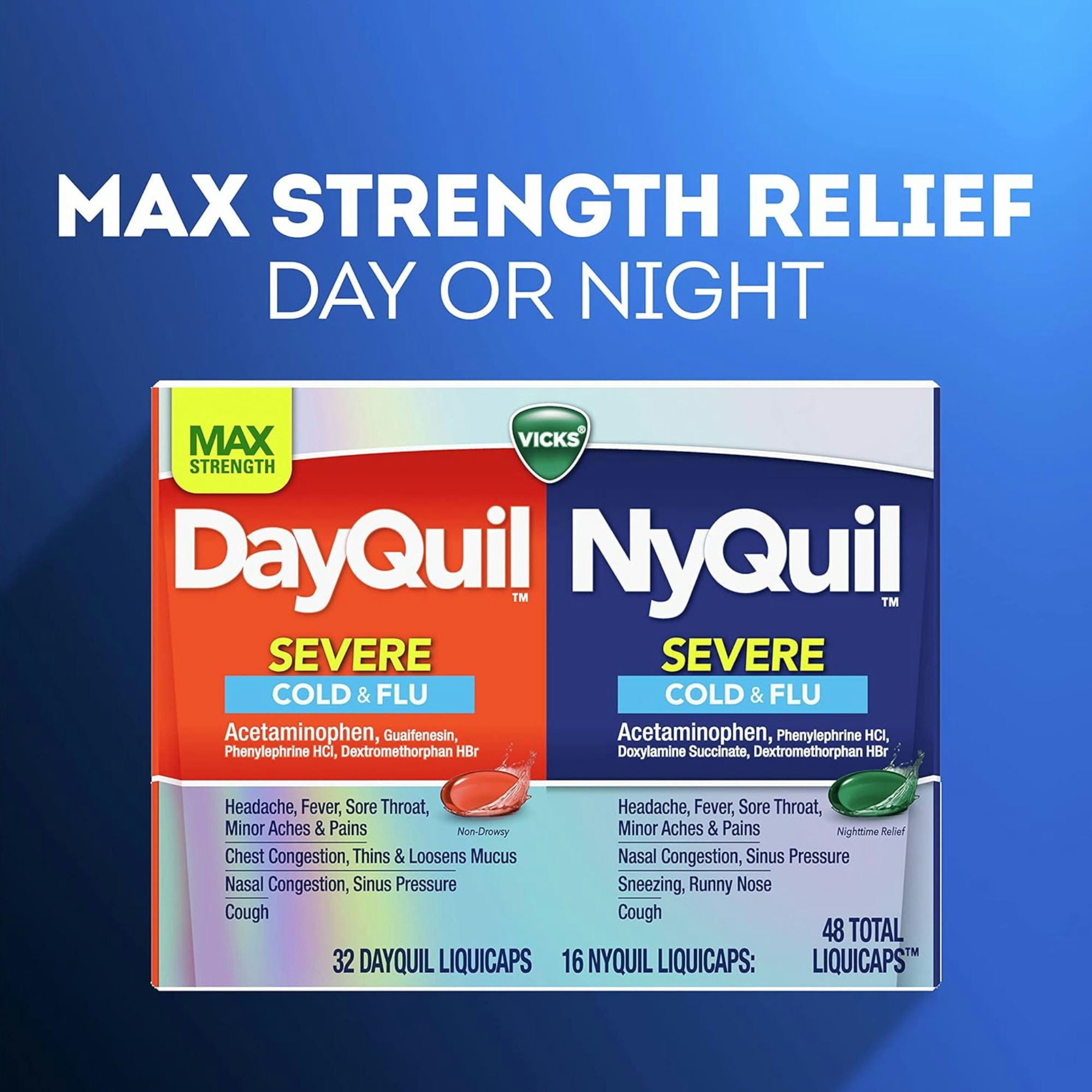 DayQuil & NyQuil Severe Maximum Strength Cold & Flu Relief LiquiCaps