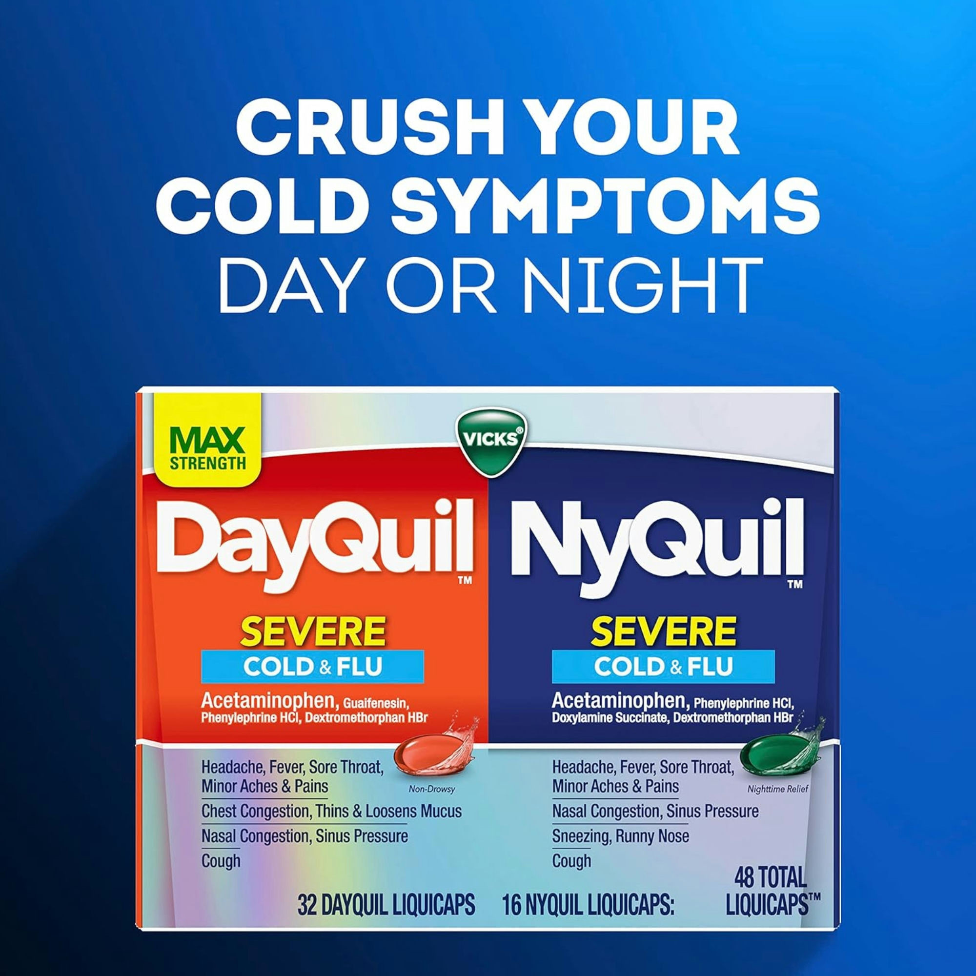 DayQuil & NyQuil Severe Maximum Strength Cold & Flu Relief LiquiCaps