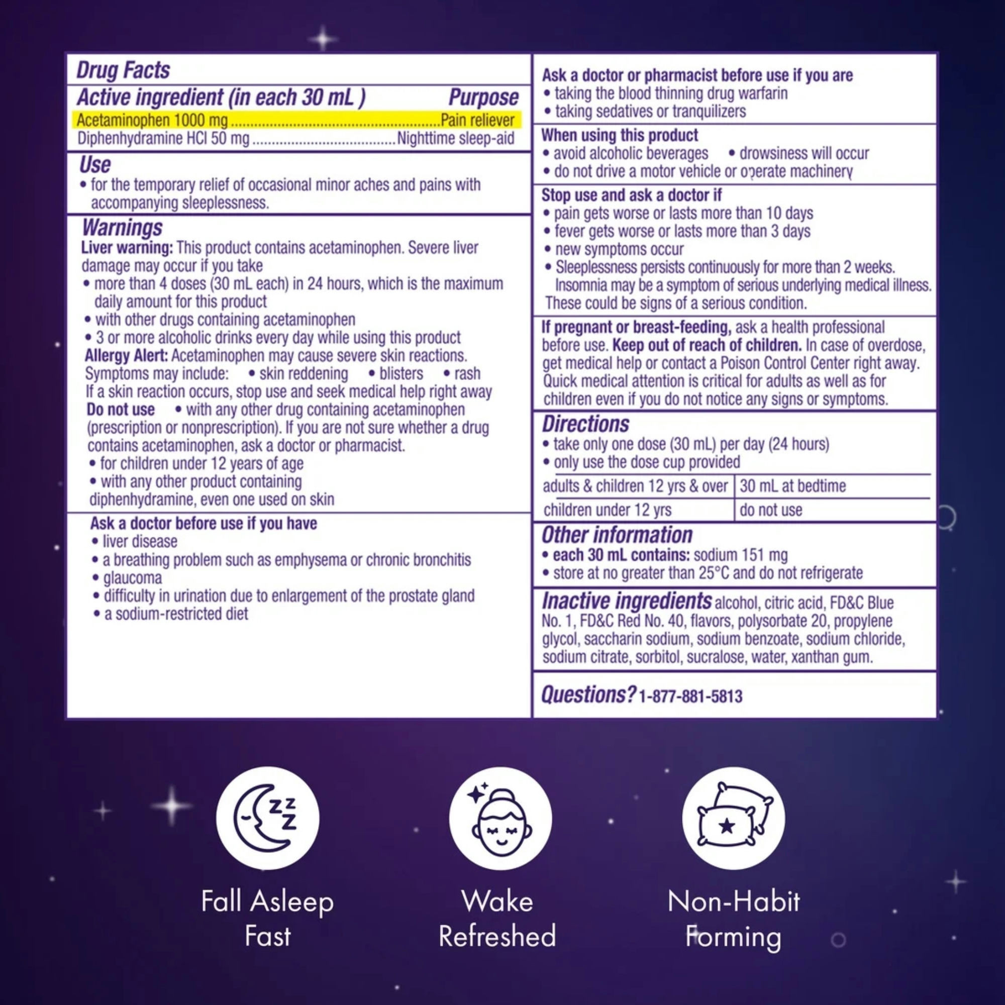 Vicks ZzzQuil Night Pain Nighttime Sleep-Aid Pain Reliever Liquid