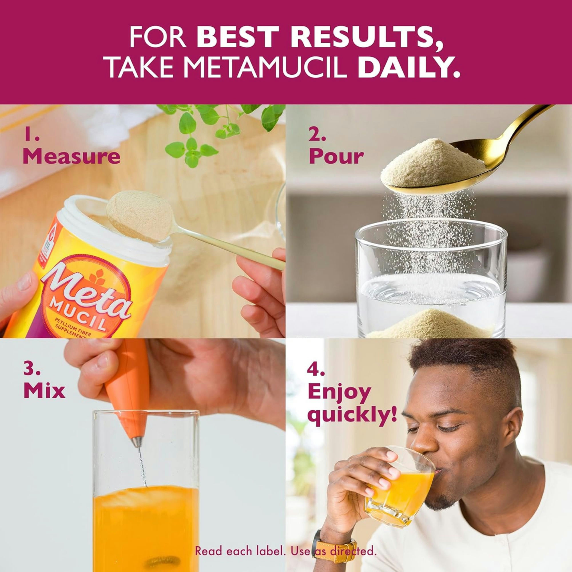 Metamucil 4 in 1 Psyllium Husk Fiber Supplement