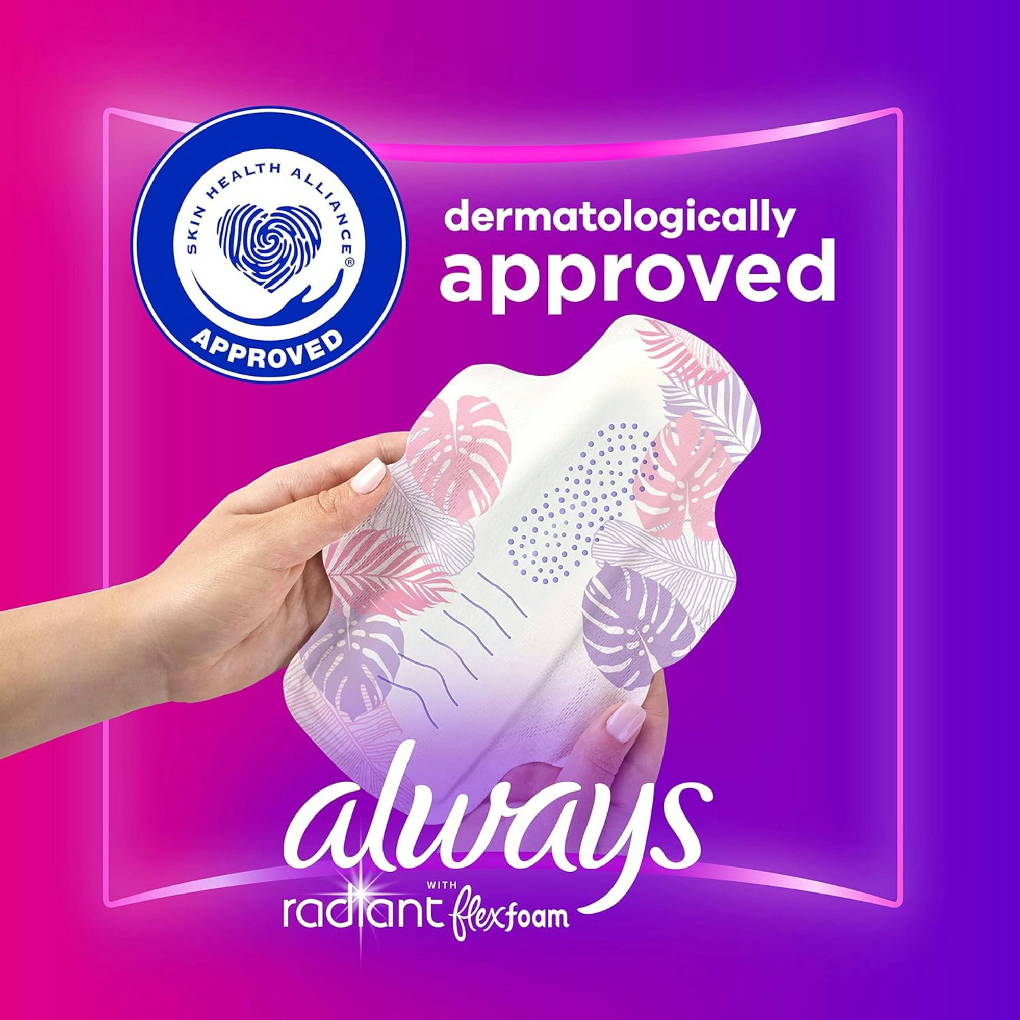 Always Radiant with FlexFoam Pads, Extra Heavy Absorbency