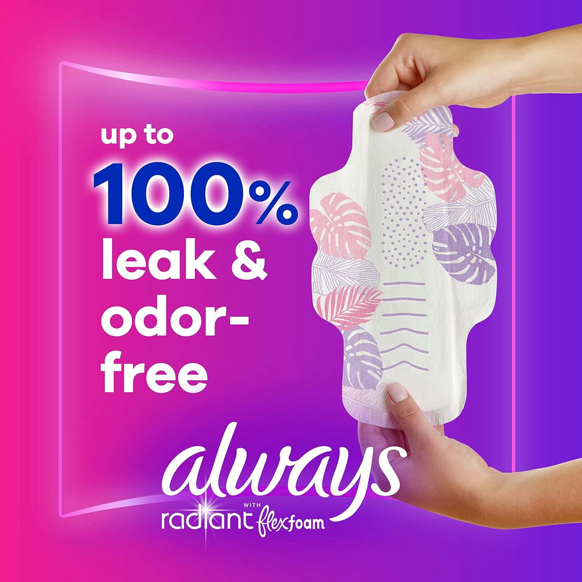 Always Radiant with FlexFoam Pads, Extra Heavy Absorbency