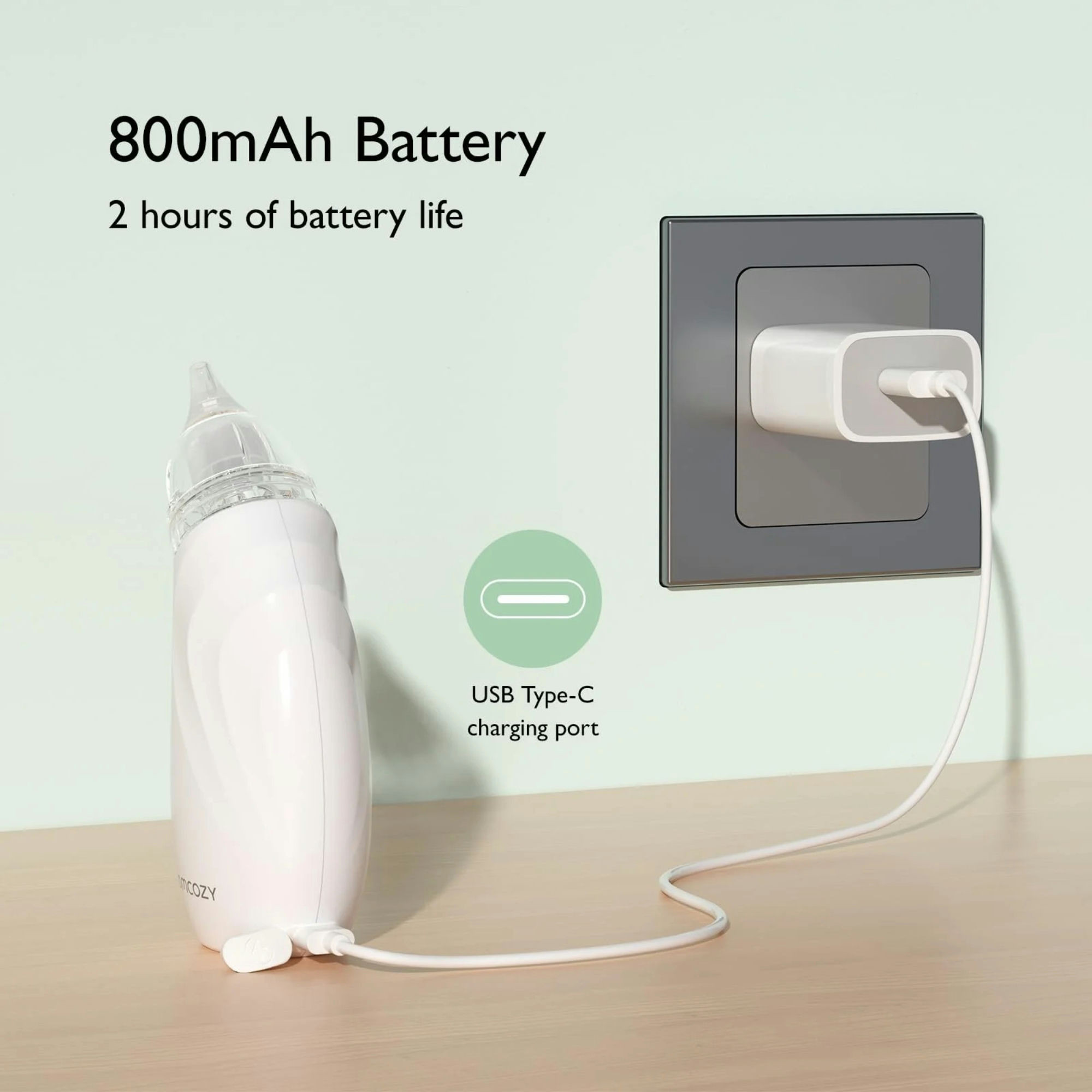 Momcozy Portable Baby Nasal Aspirator with Long Battery Life