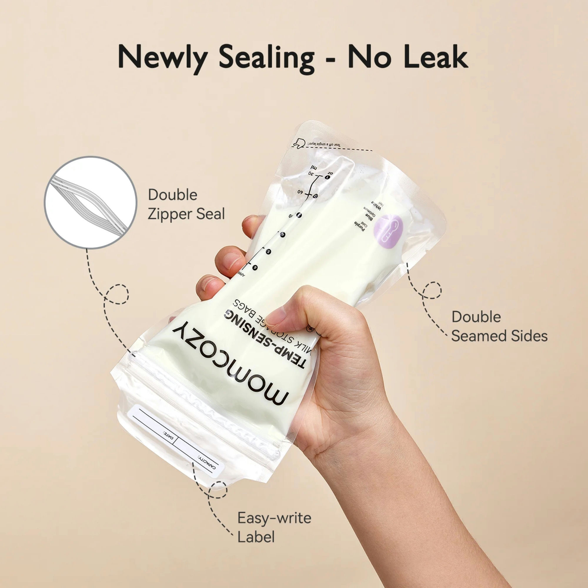 Momcozy Temp-Sensing Breast Milk Storage Bag