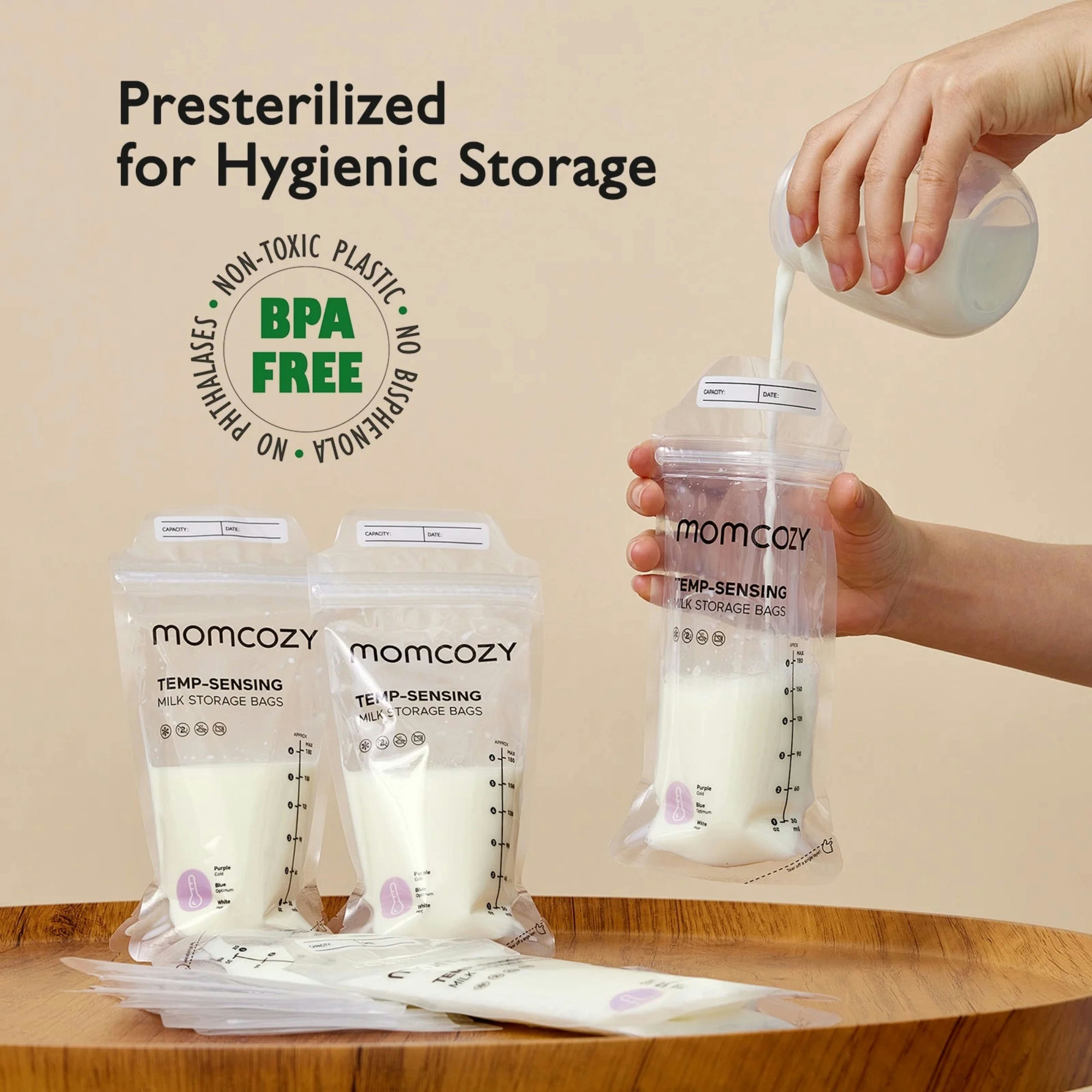 Momcozy Temp-Sensing Breast Milk Storage Bag