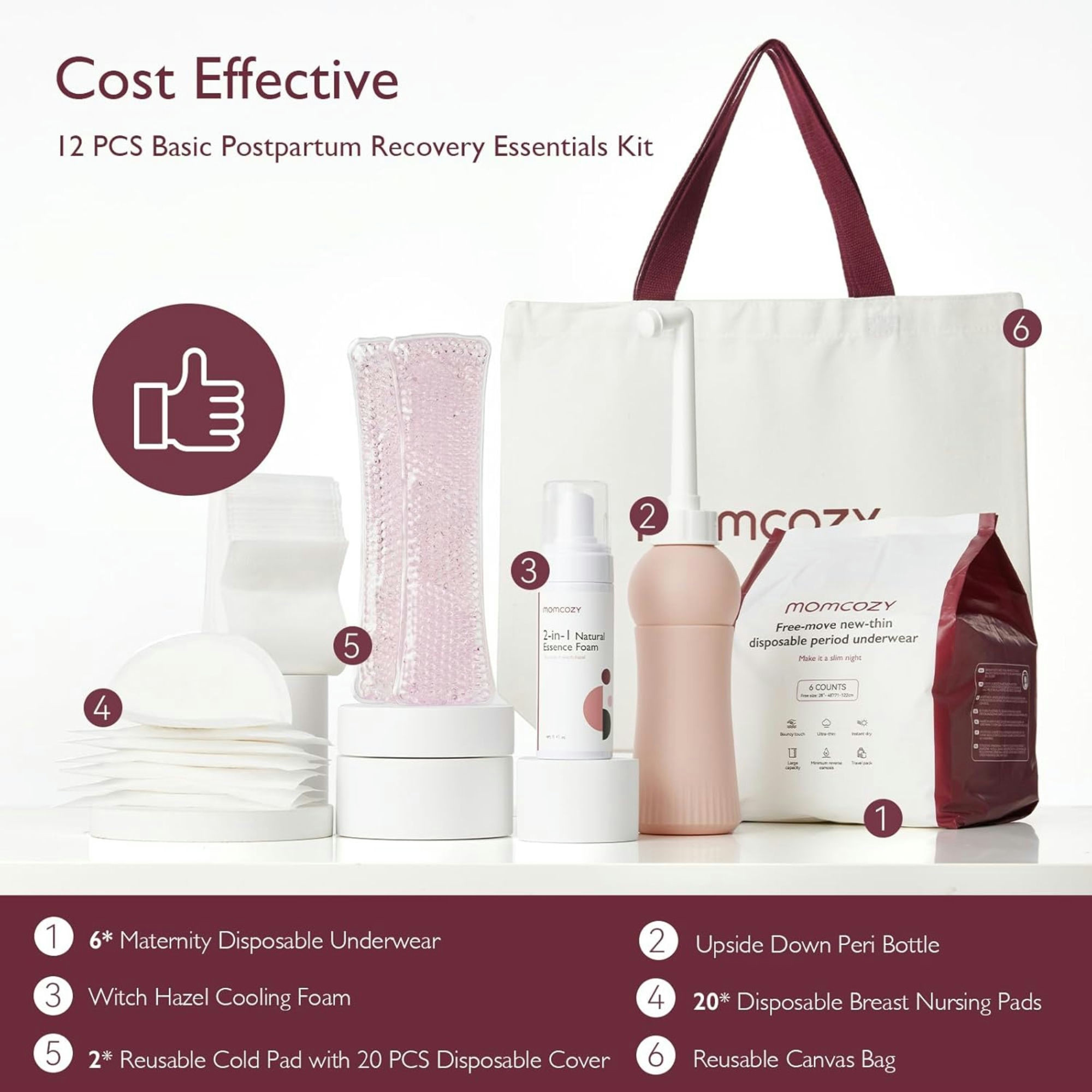 Momcozy Postpartum Basic Recovery Essentials Kit