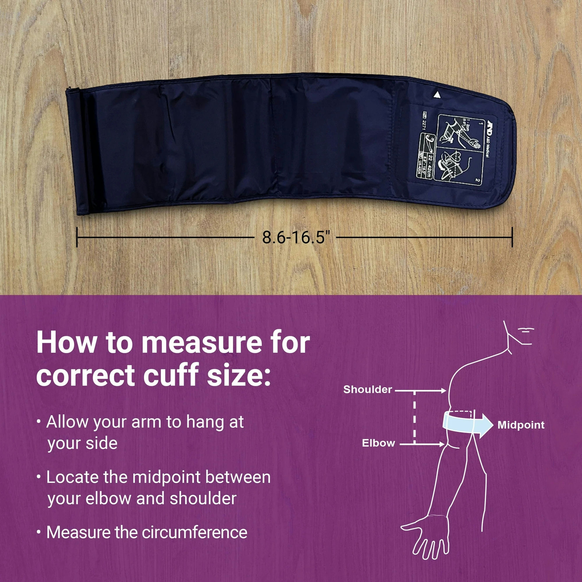 A&D Medical One Touch Upper Arm Blood Pressure Monitor with Wide Range Cuff