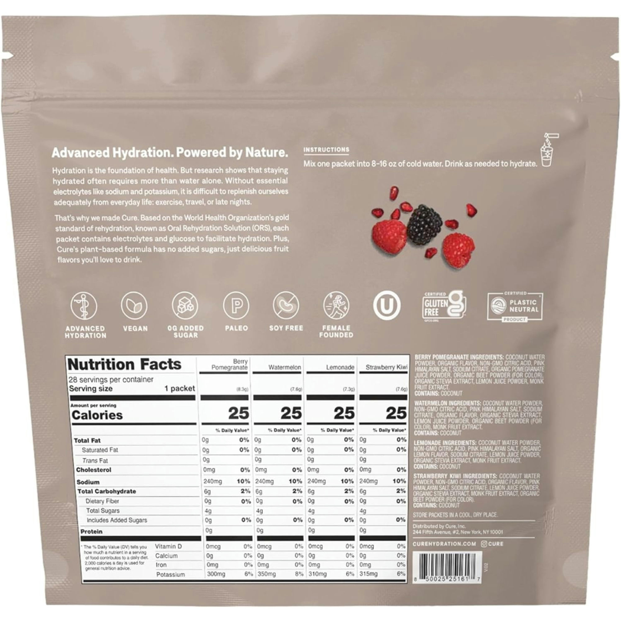 Cure Hydration Electrolyte Drink Mix, Classic Variety Pack