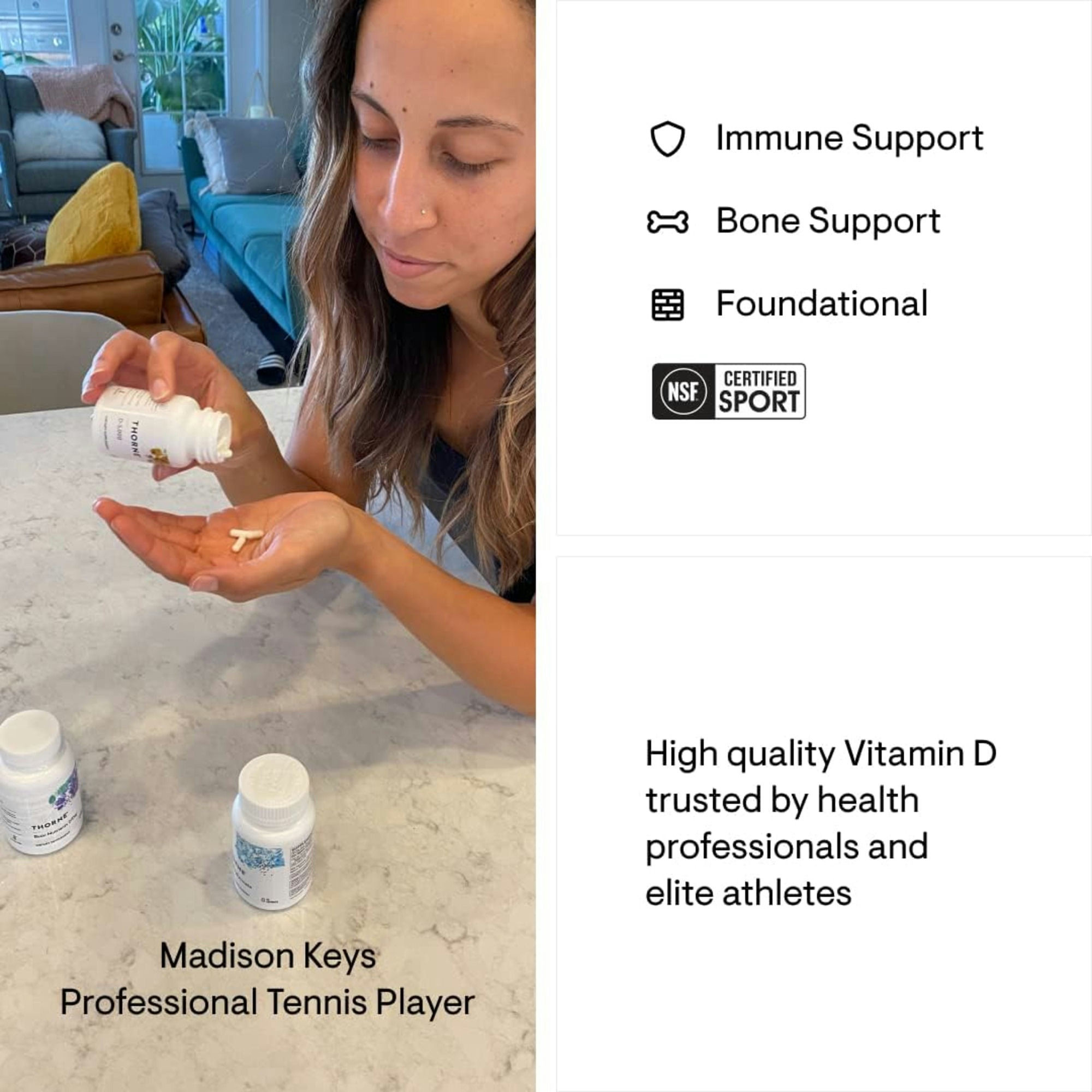 Thorne Vitamin D-5,000 Dietary Supplement, 125 mcg