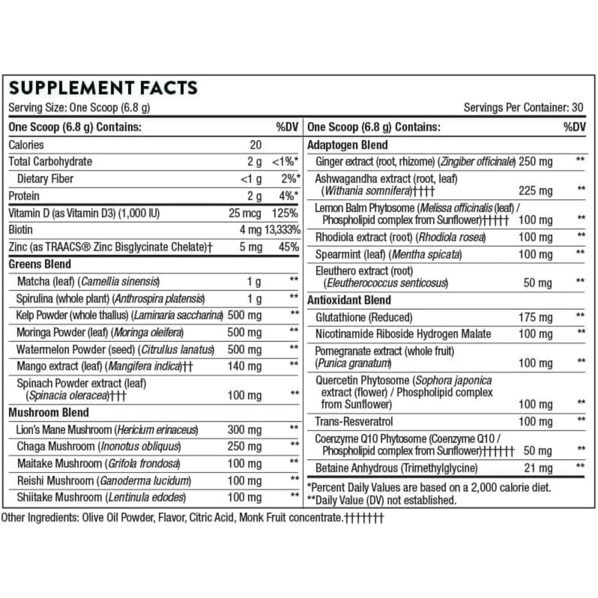 Thorne Daily Greens Plus Dietary Supplement