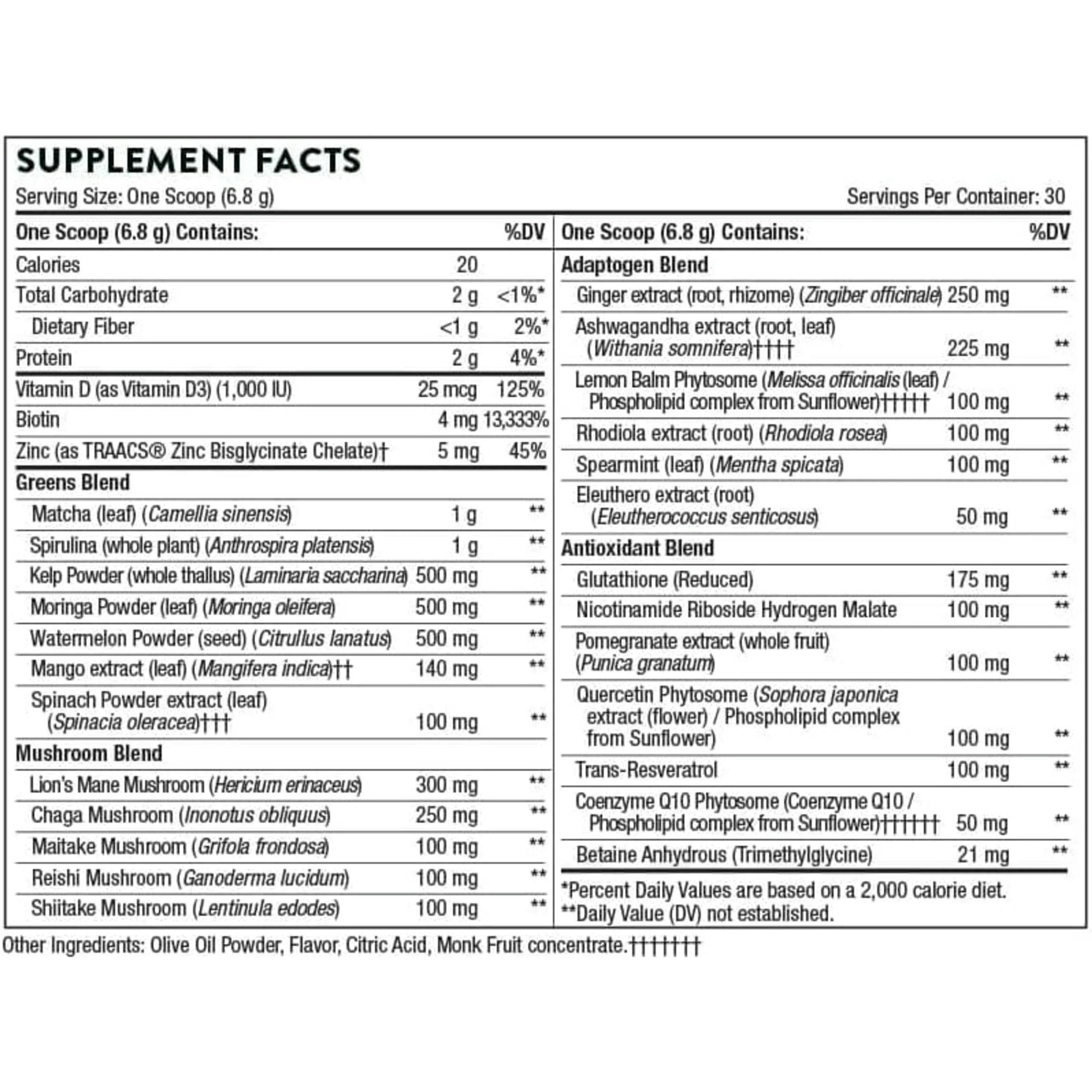 Thorne Daily Greens Plus Dietary Supplement