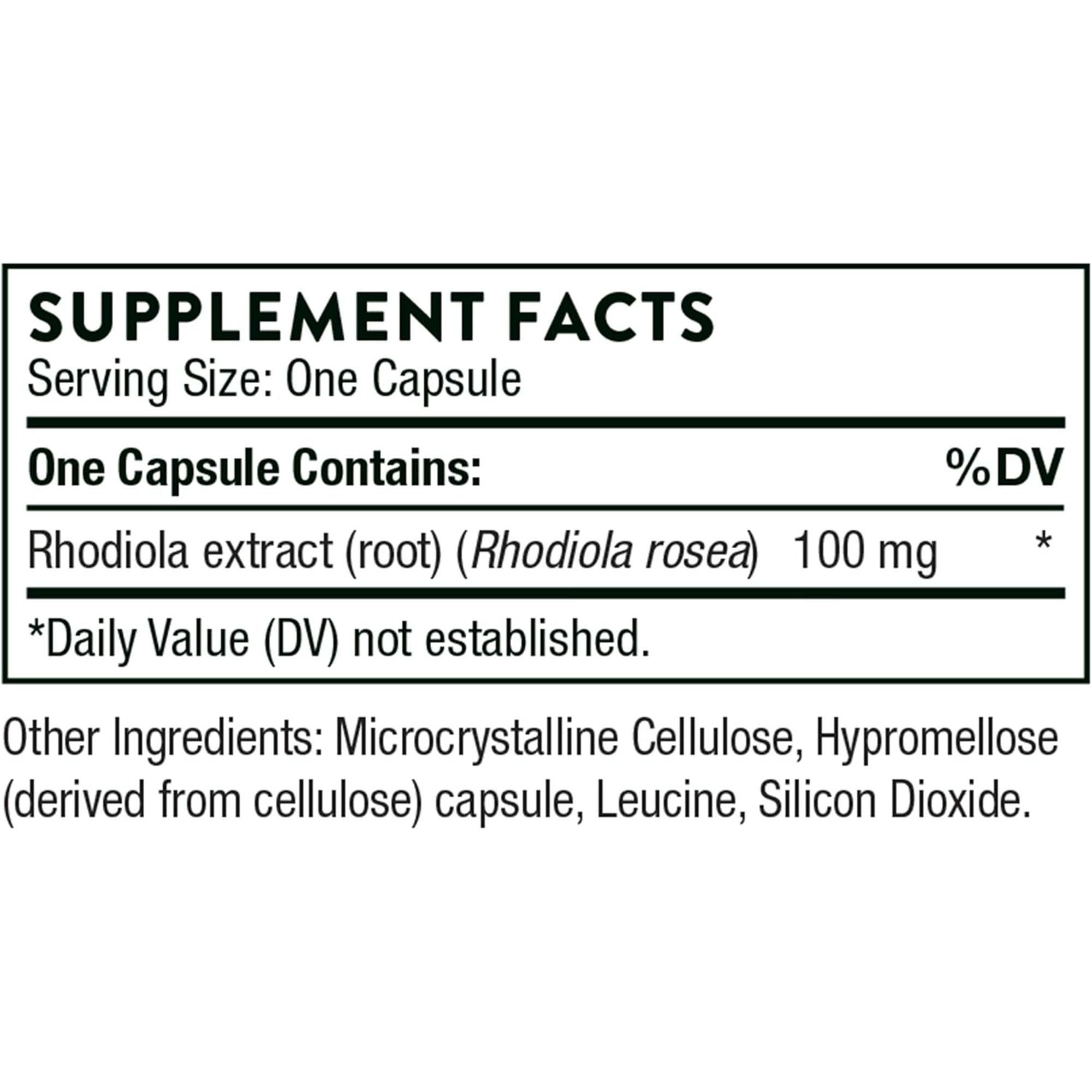 Thorne Rhodiola Dietary Supplement, 100 mg