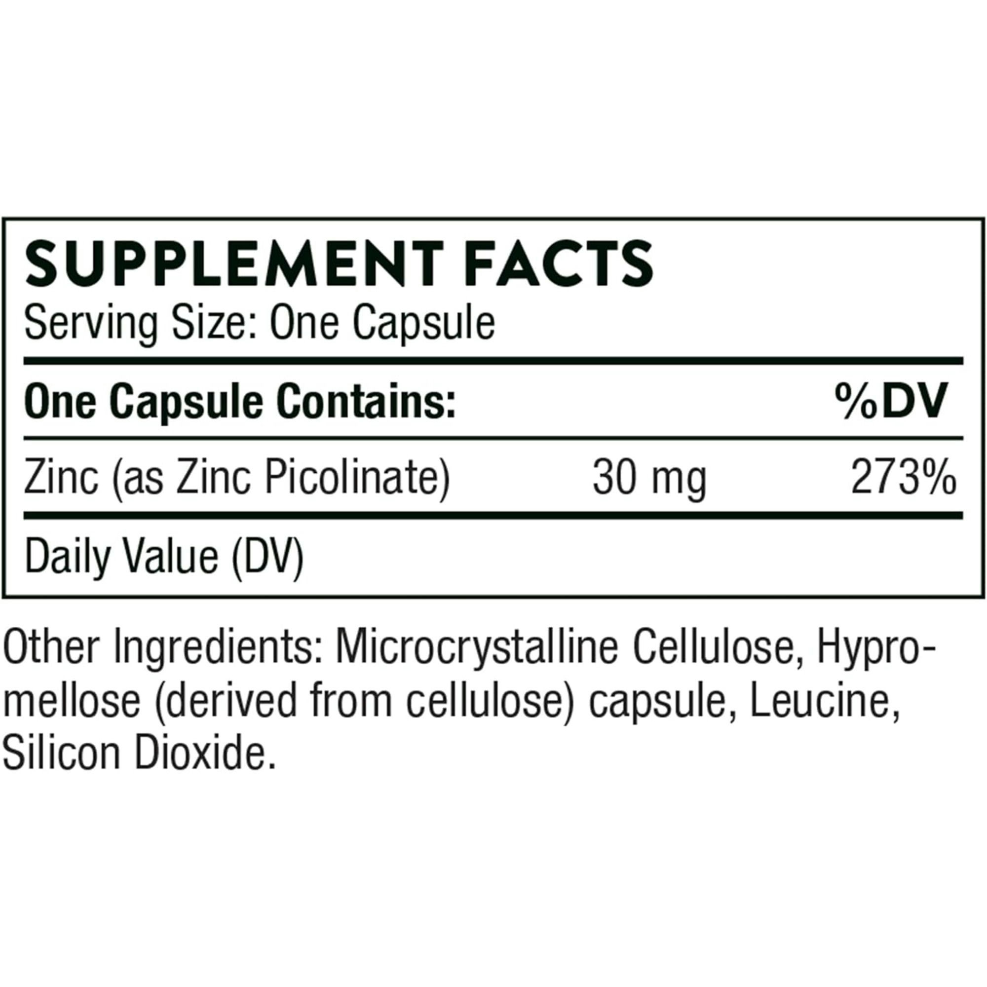 Thorne Zinc Picolinate Dietary Supplement, 30 mg