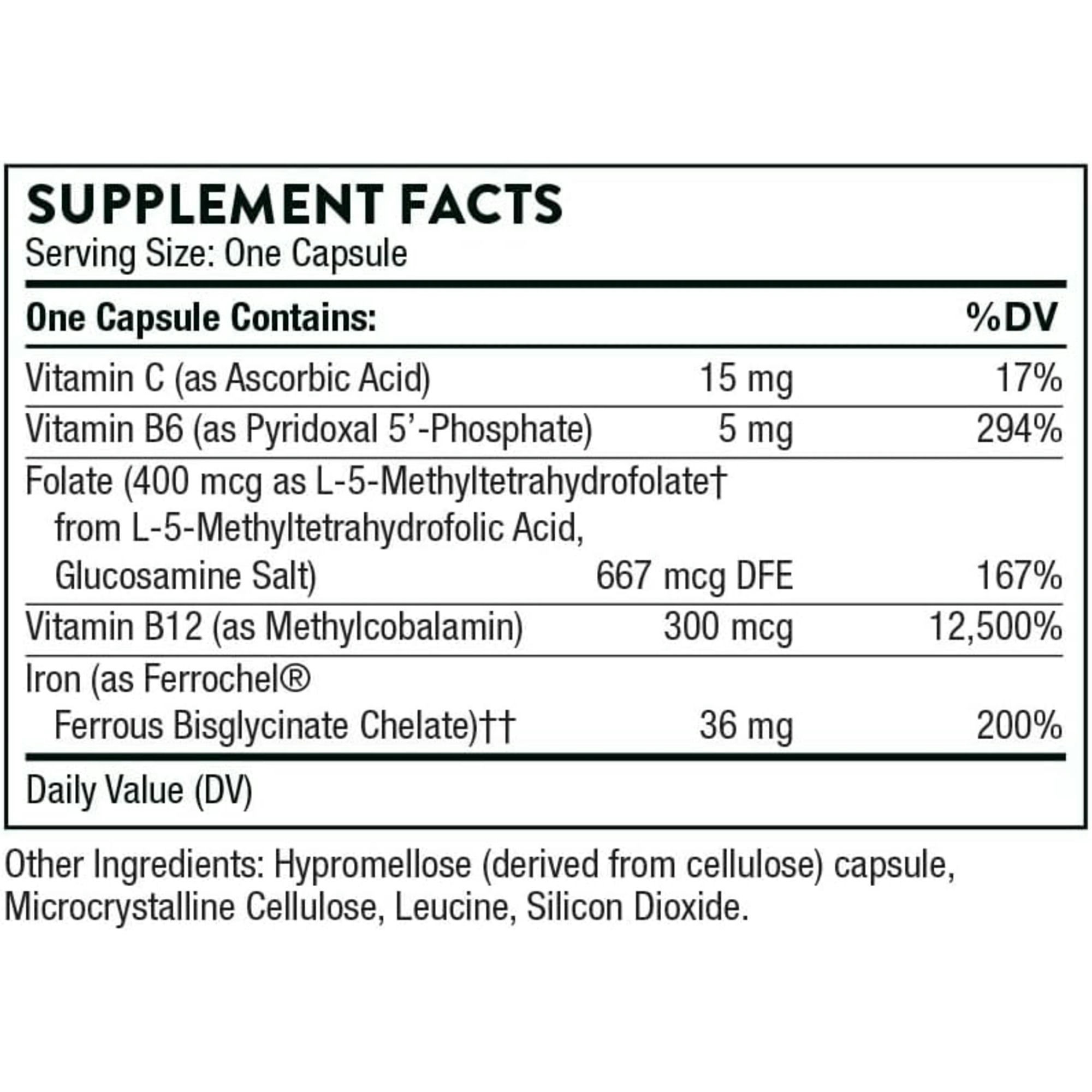 Thorne Ferrasorb Bioavailable Iron with Essential Nutrients Dietary Supplement