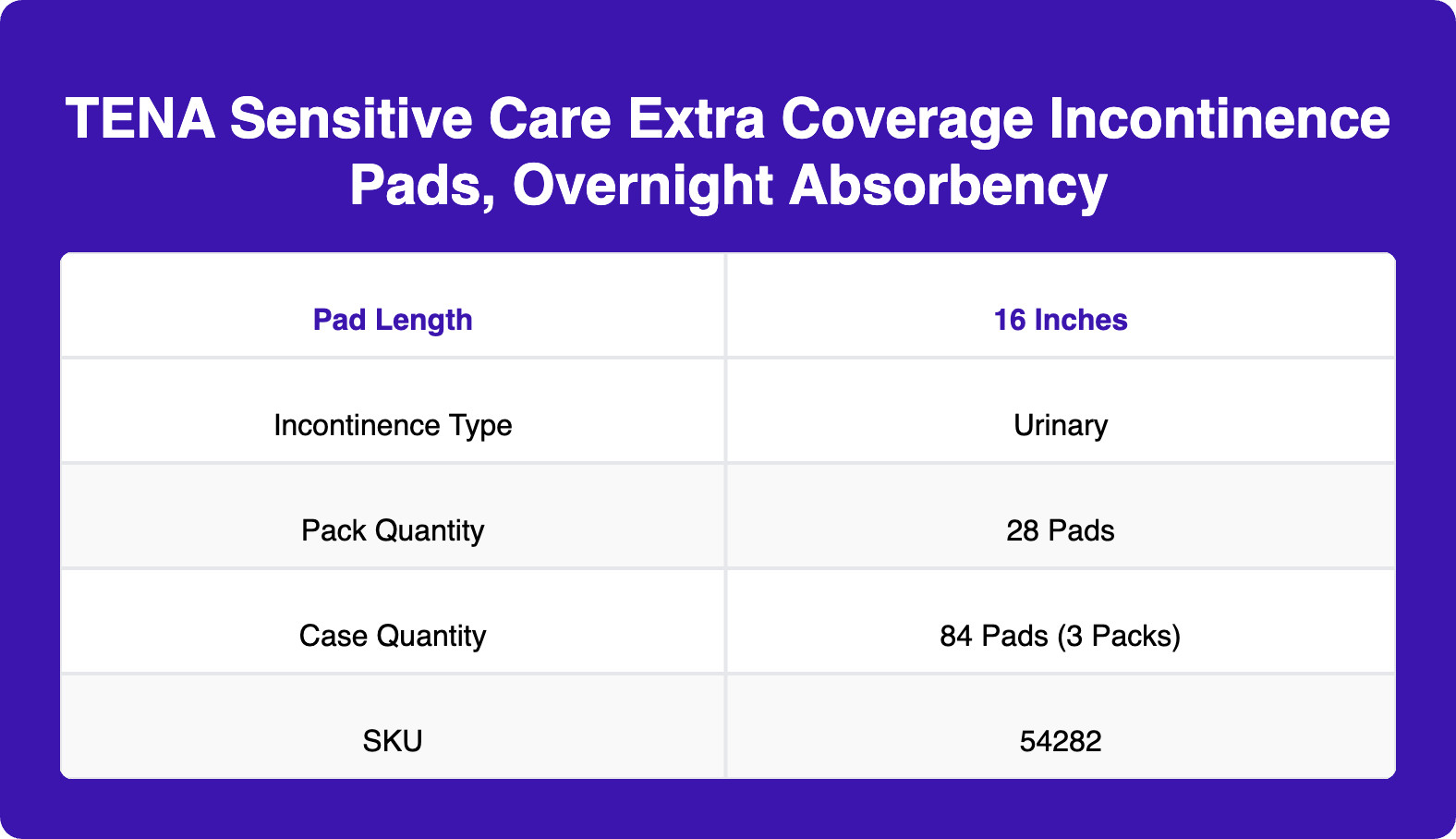 TENA Intimates Overnight Incontinence Pads, Maximum Absorbency