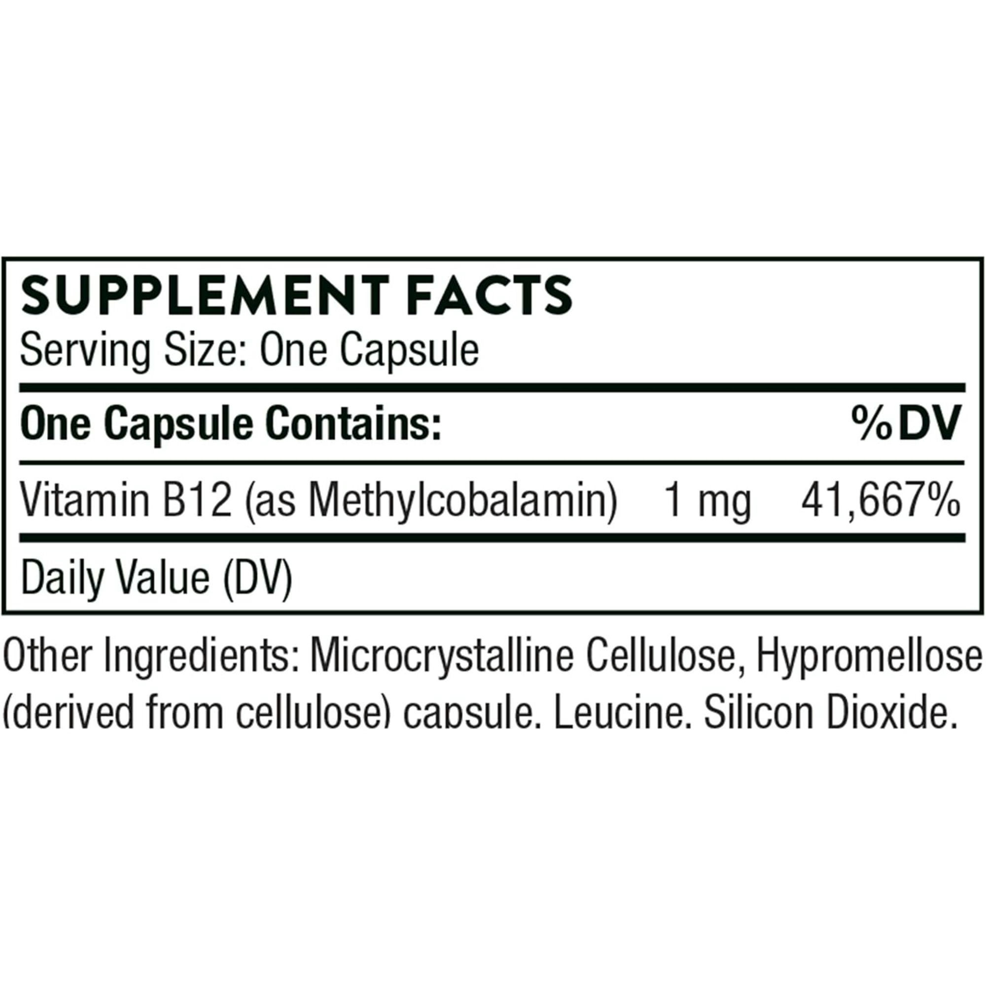 Thorne Vitamin B12 as Methylcobalamin Dietary Supplement, 1 mg