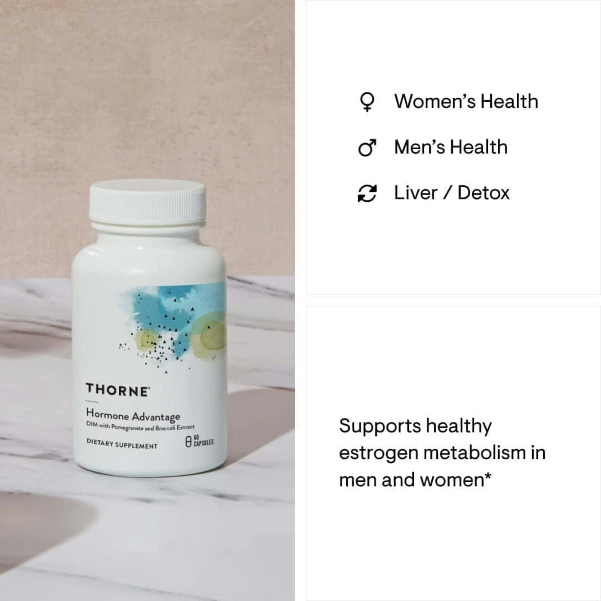 Thorne Hormone Advantage DIM with Pomegranate and Broccoli Extract Dietary Supplement