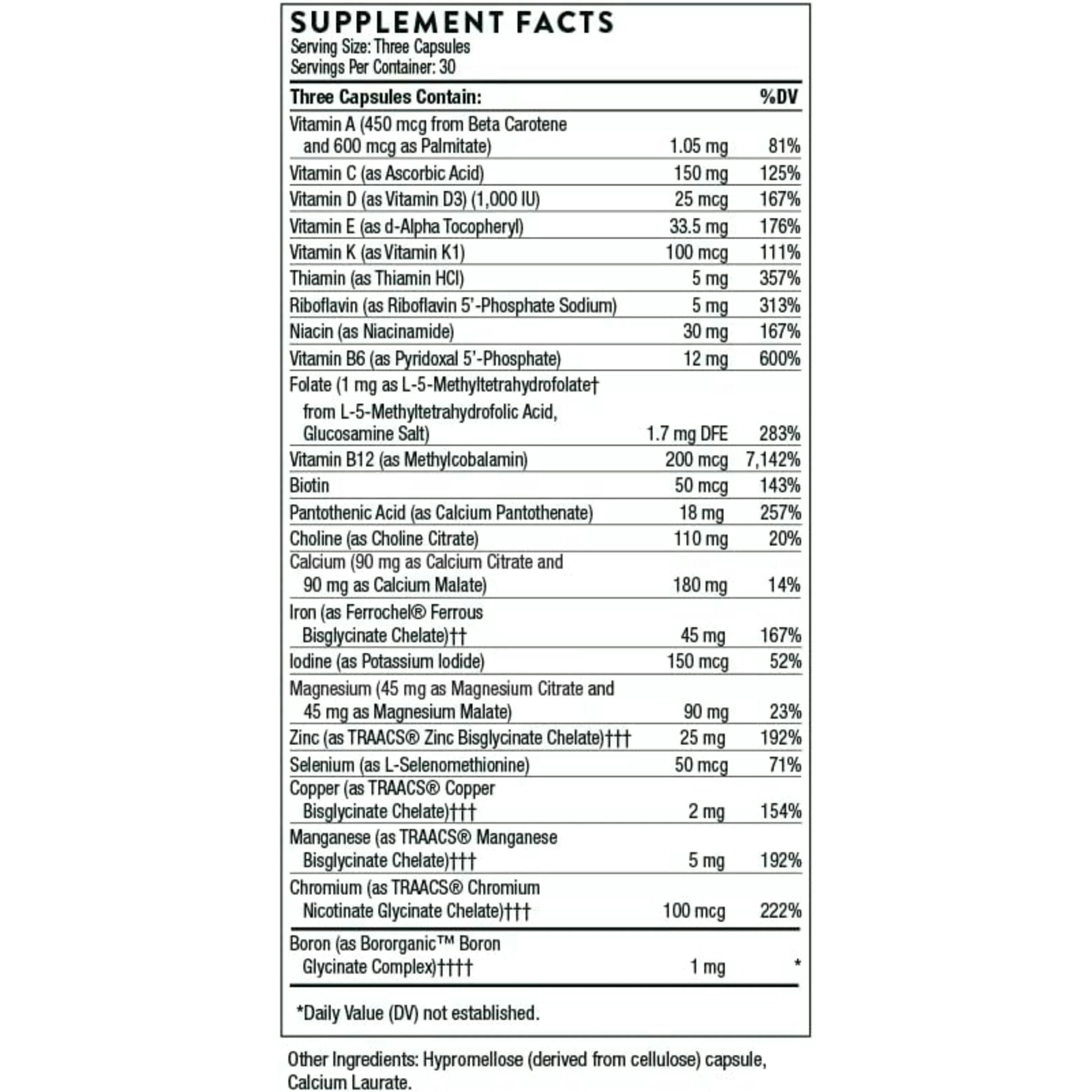 Thorne Basic Prenatal Dietary Supplement