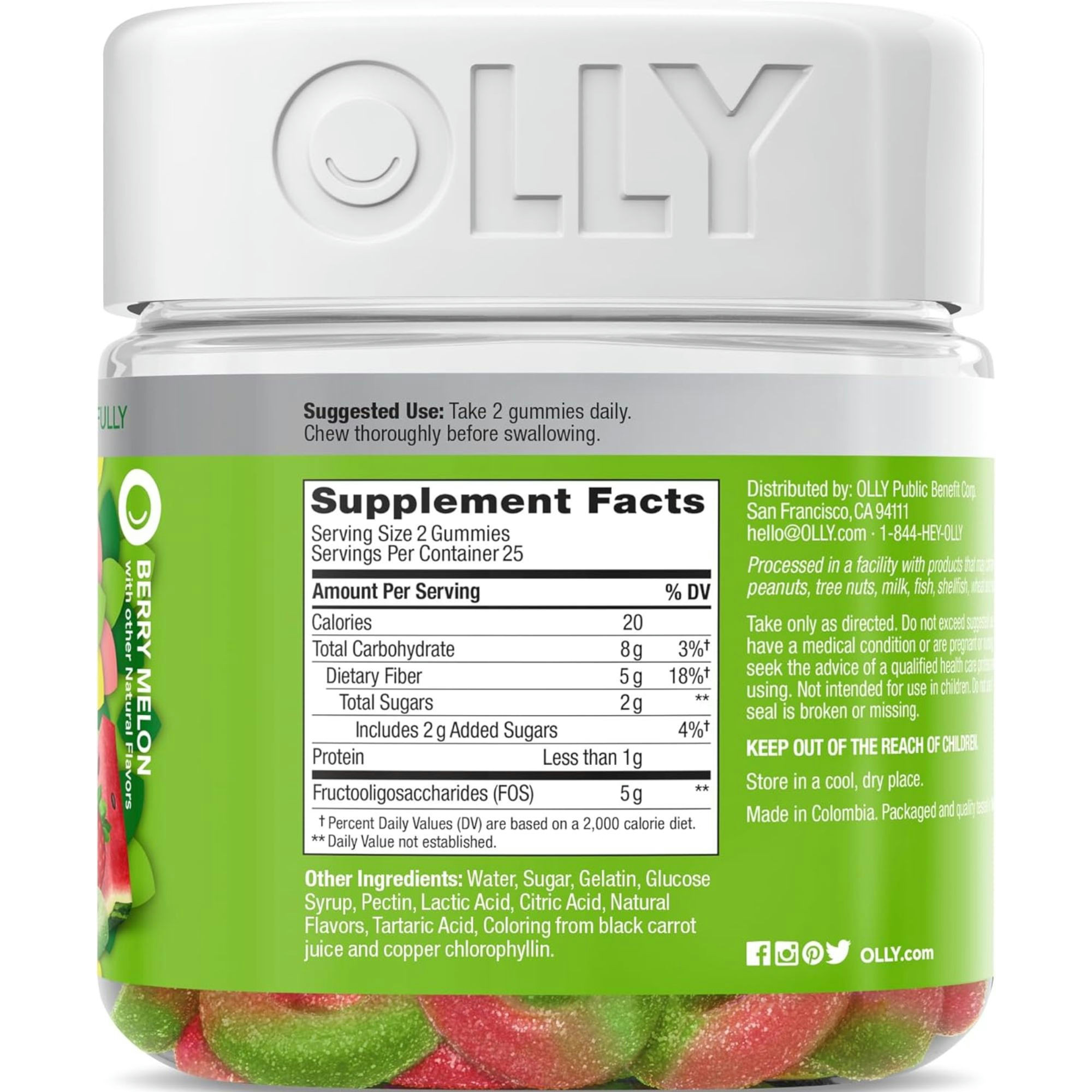 OLLY Fiber Digestive Support Gummy Rings
