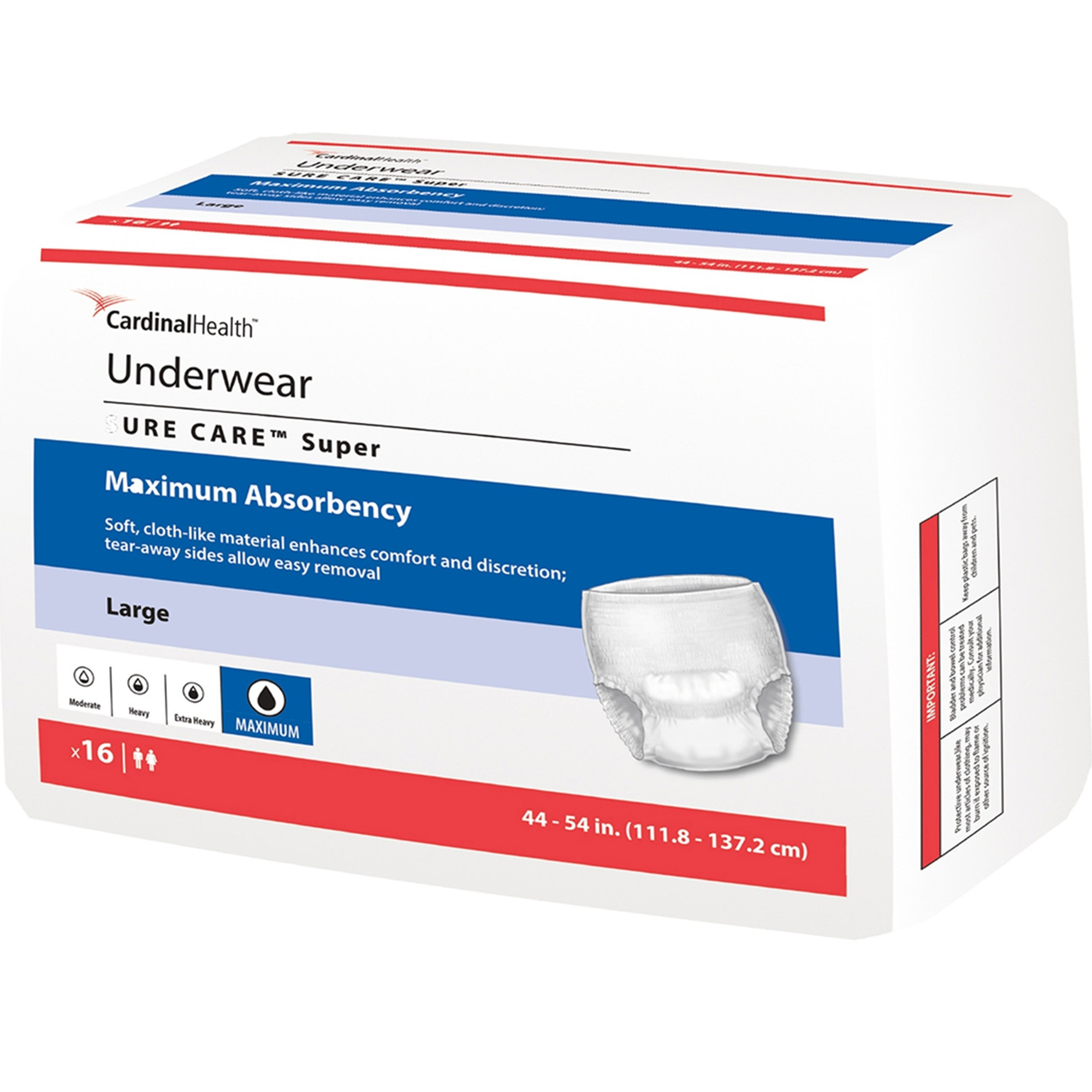 Cardinal Sure Care Protective Pull-Up Underwear, Super